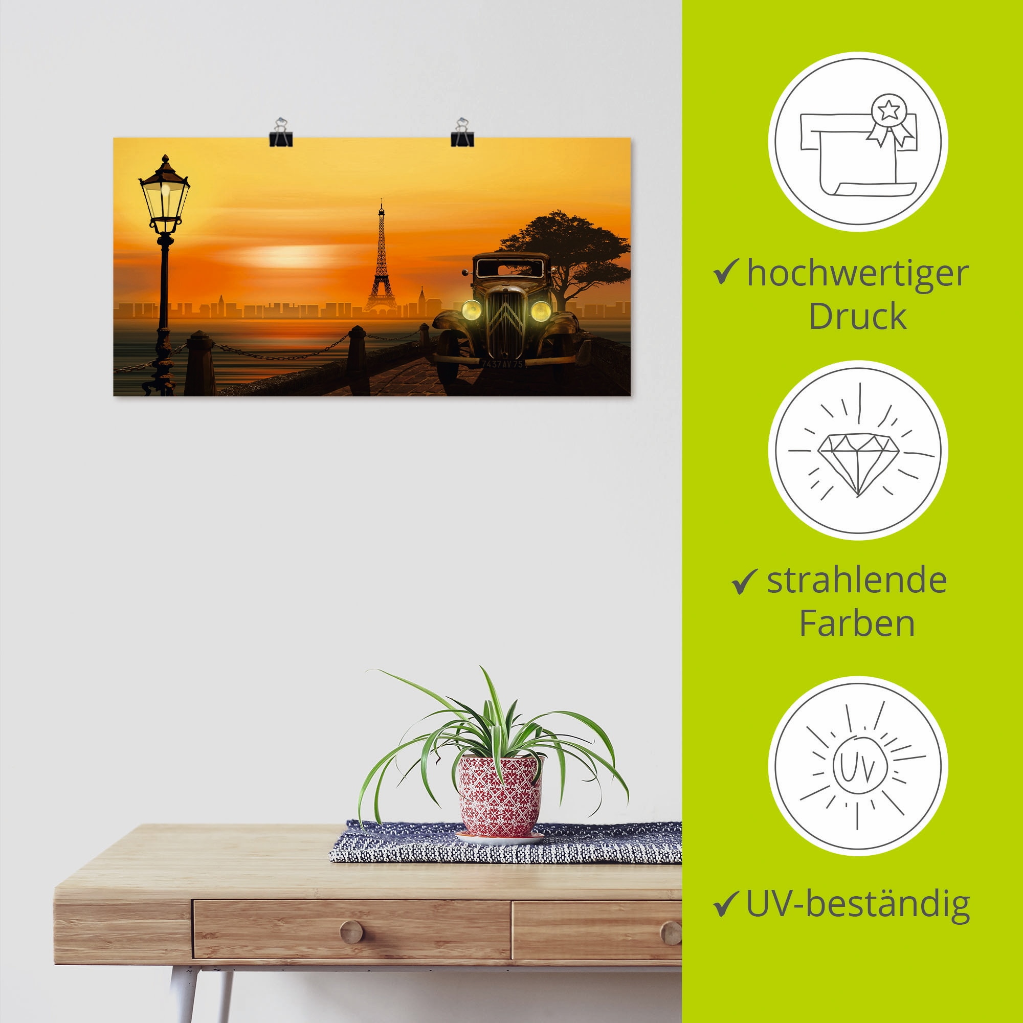Artland Poster »Paris Nostalgie« Auto 1 Stk. tlg. ohne Rahmen