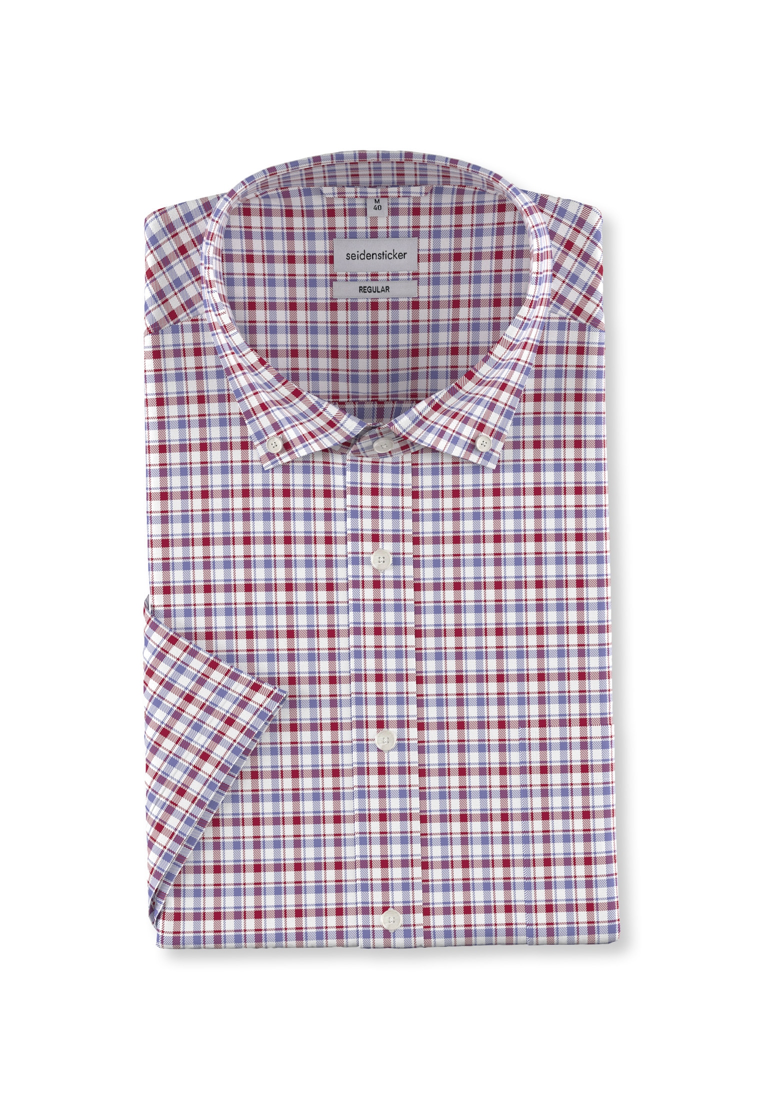 seidensticker Chemise d'affaires »Regular« Regular Kurzarm Button-Down-Kragen Karo