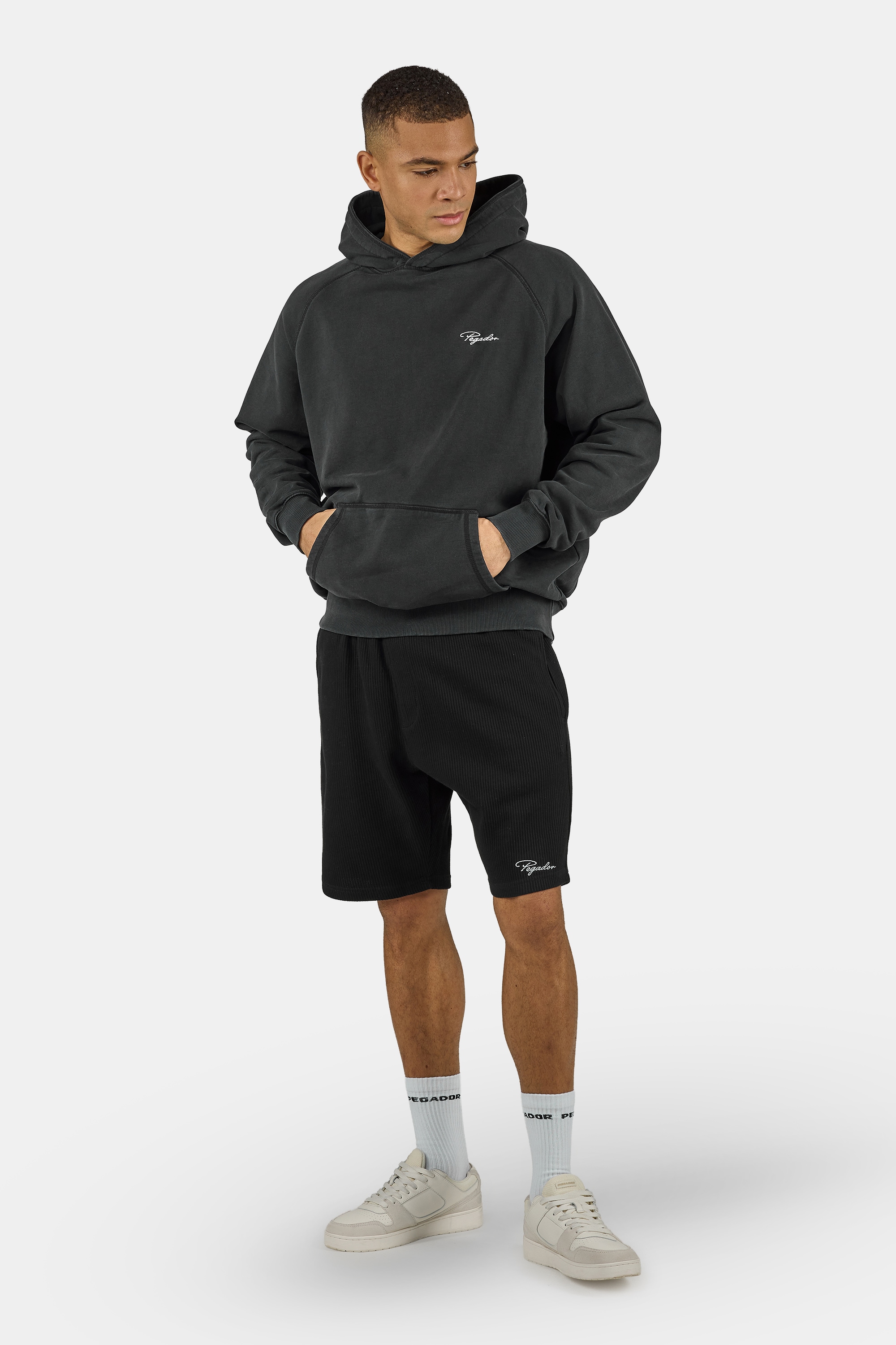 PEGADOR Sweat à capuche »Signar Terry Raglan Hoodie«, mélange coton, coupe régulière
