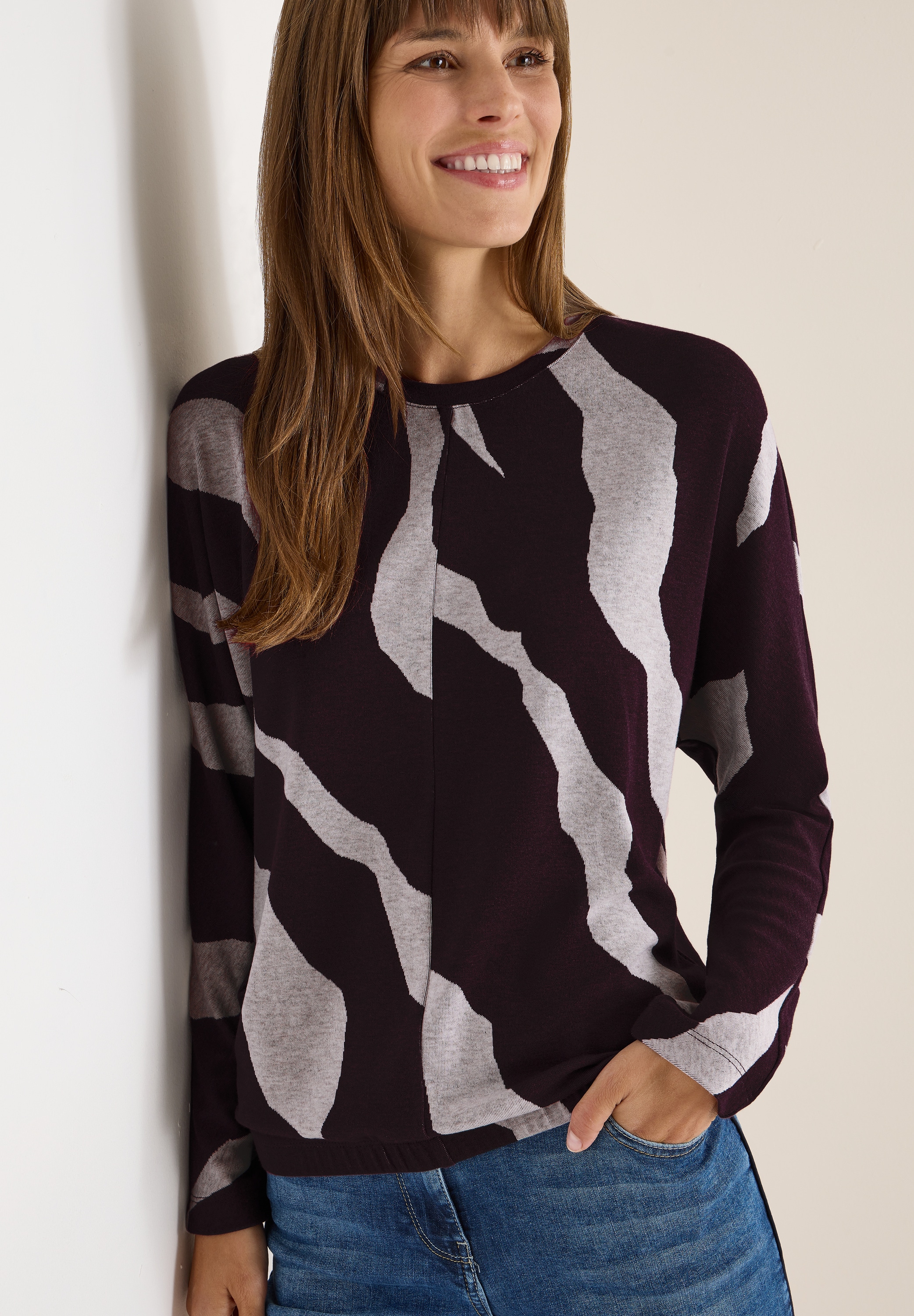 Cecil Pull à col rond mit grafischem Allover-Print