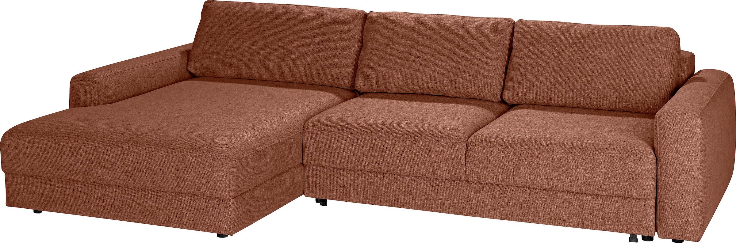 TRENDMANUFAKTUR Canapé d'angle »Bourbon II, mit extratiefer Sitzfläche und extrabreiter Recamiere« élégant et intemporel, grand confort, forme en L