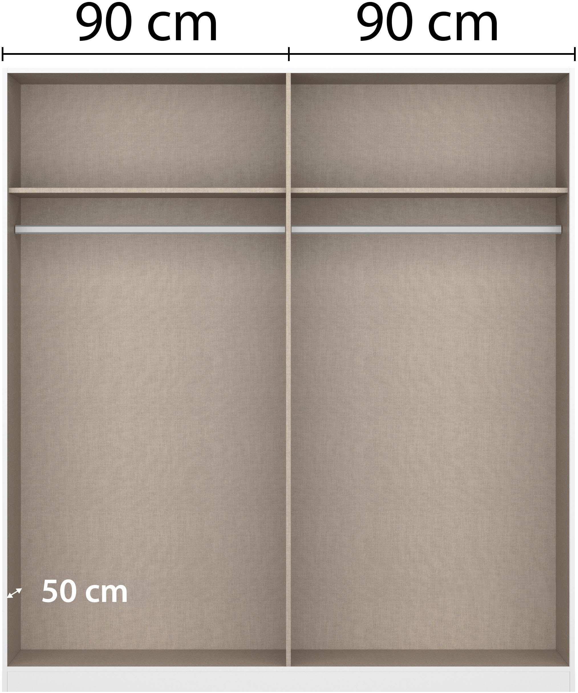 rauch Armoire à portes battantes »Kleiderschrank Schrank Garderobe Wäscheschrank Schlafzimmer LAMELLA« Breiten 181/226/271 cm in 3 Ausstattungen BASIC/CLASSIC/PREMIUM,  elegante Lamellen-Auflage in 3D Akustikpaneel Optik MADE IN GERMANY