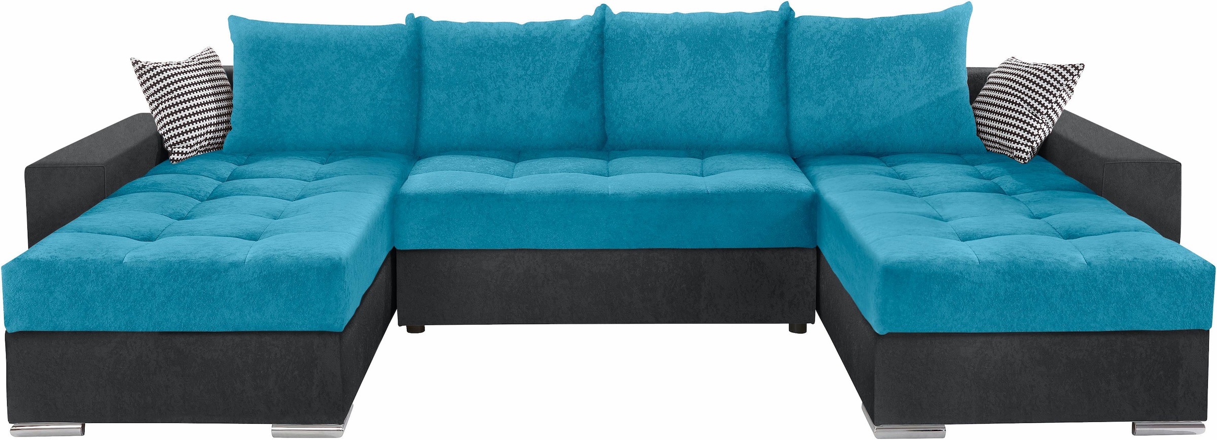 COLLECTION AB Wohnlandschaft »Josy XL U-Form, Breite: 313 cm« Bettfunktion, Bettkasten & 2 Zierkissen, Federkern