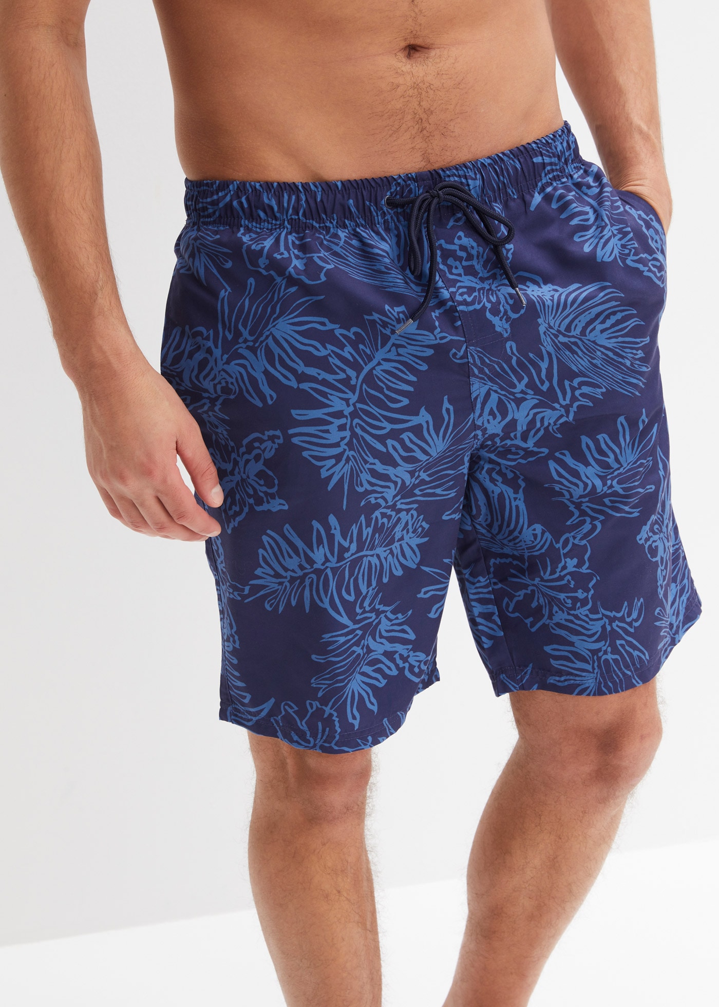 bonprix Short de bain »Badeshorts Herren« mit Innenslip und Münztasche aus Netzware, bedrucktes Design
