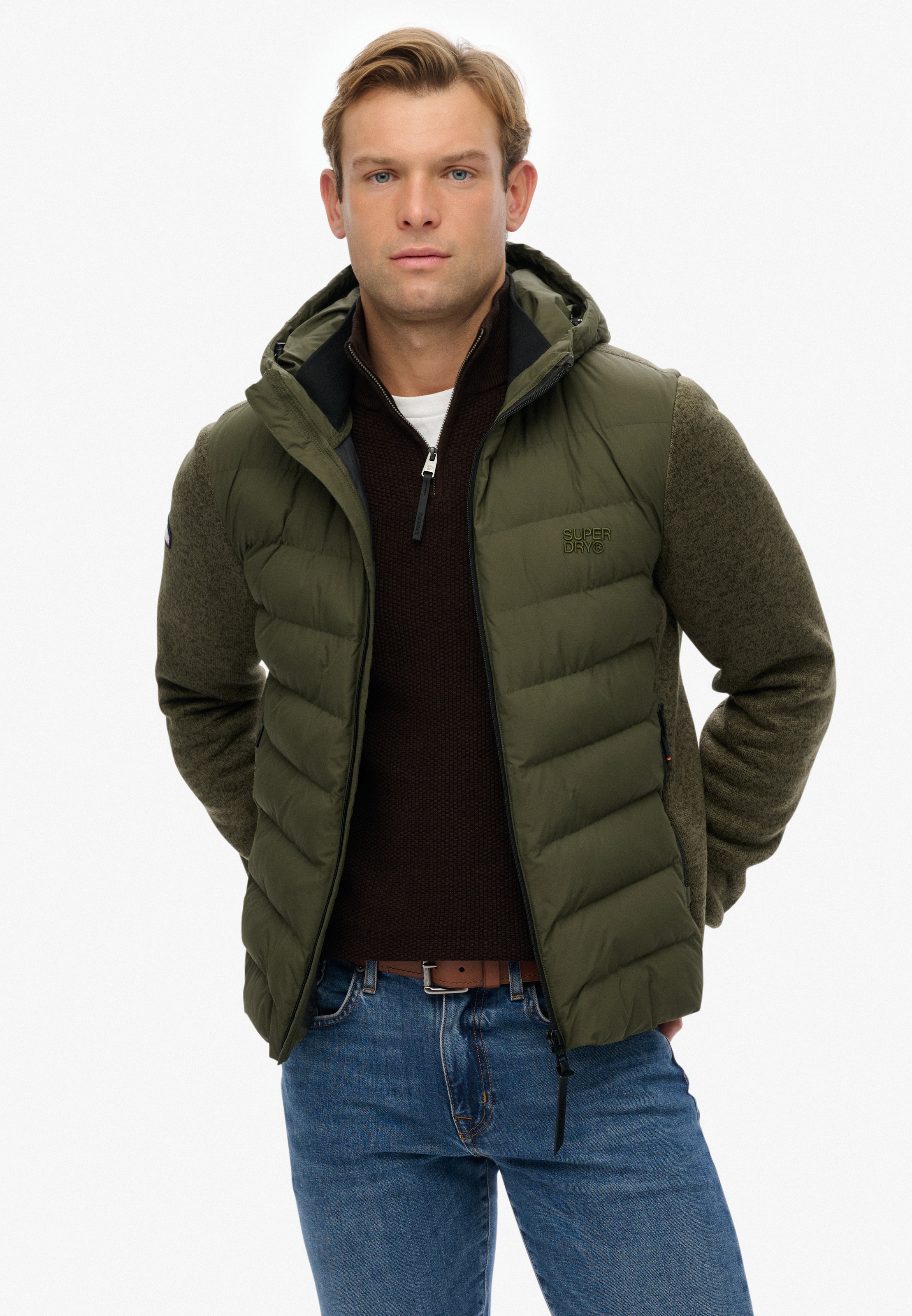 Superdry Veste matelassée »HOODED STORM KNIT HYBRID JKT« mit Kapuze