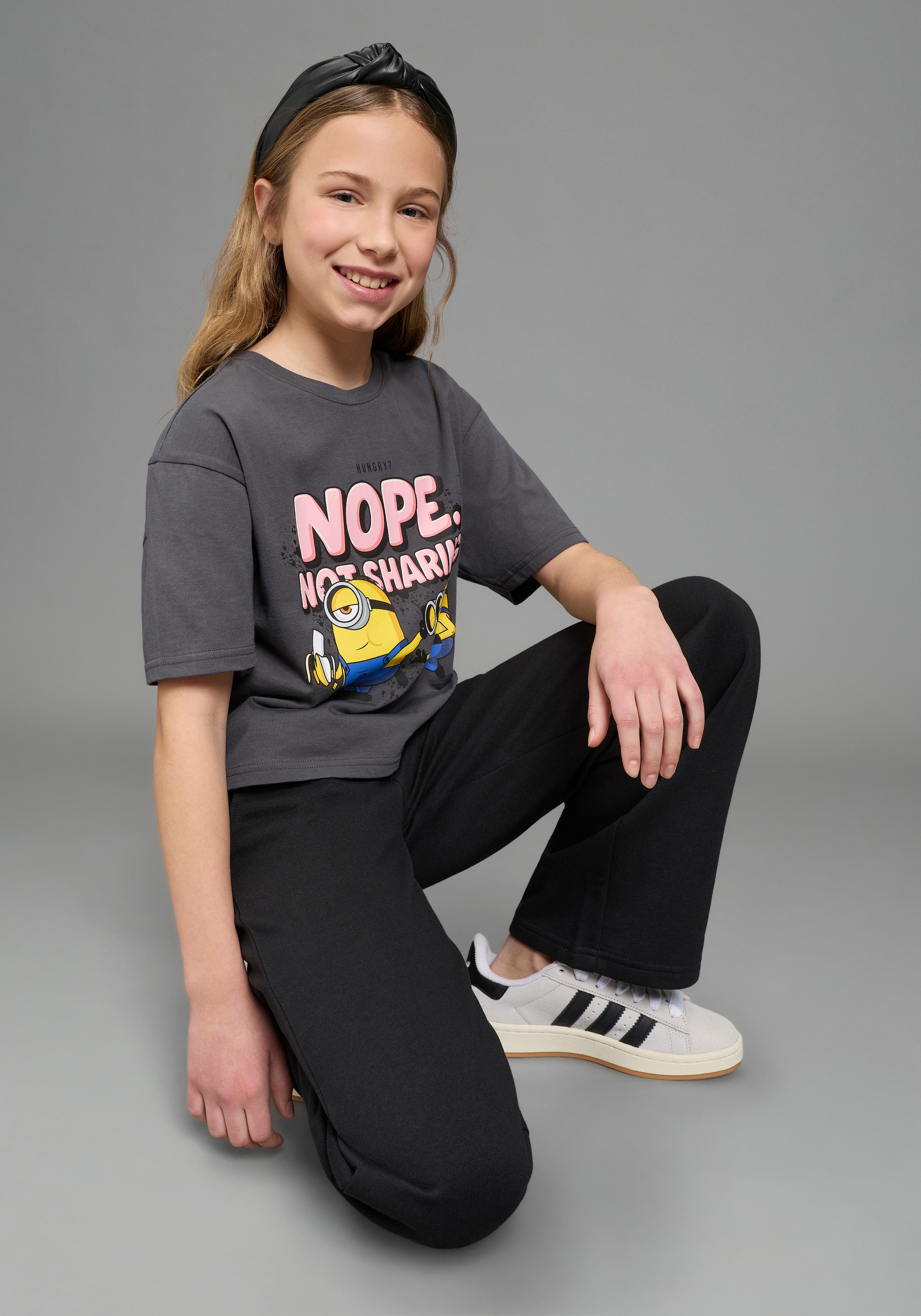 KIDSWORLD T-shirt »MINIONS T-Shirt für TEENS Girls: NOPE« für Mädchen, Kurzarm, bedruckte Optik, Basic Passform