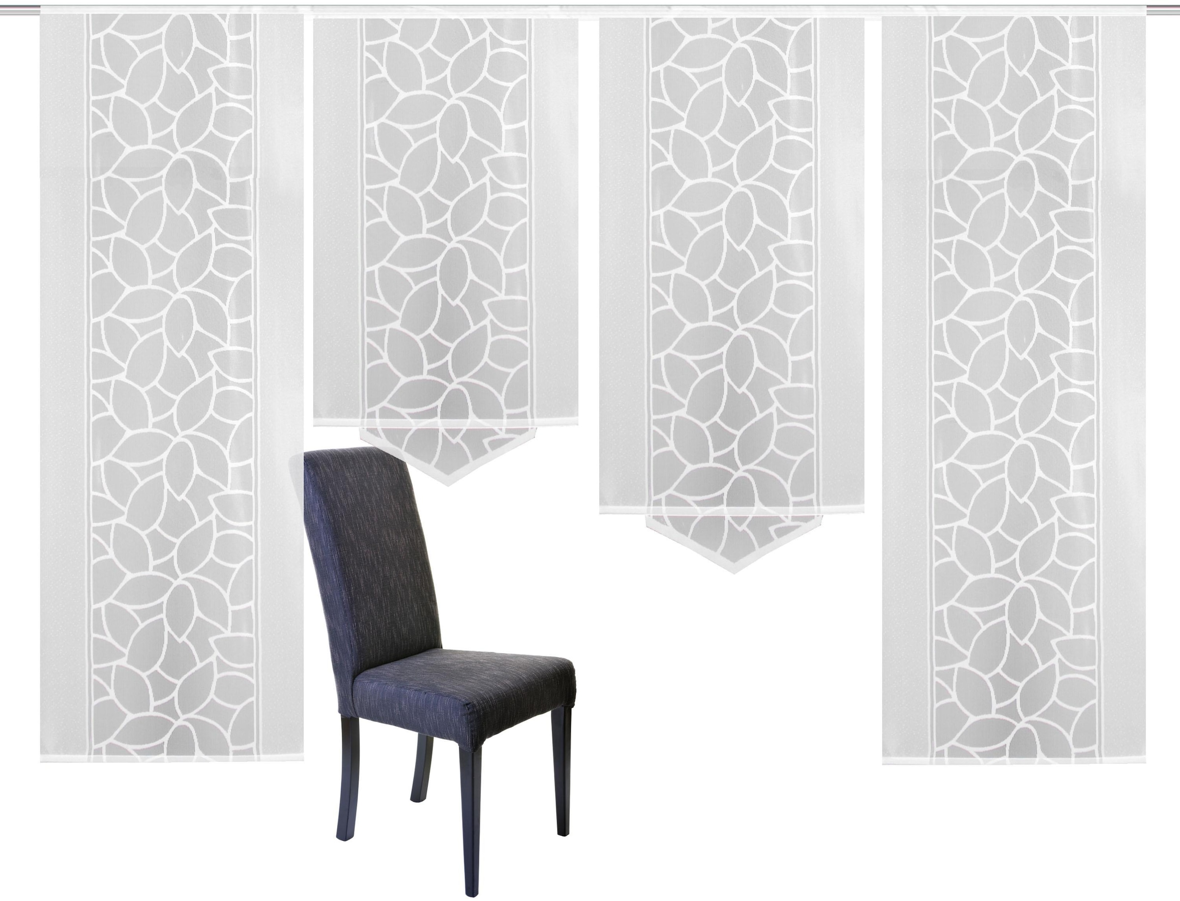 HOME WOHNIDEEN Rideau coulissant »JENNA« Velcro 4 cuis tlg. Schiebevorhang Jacquard Set