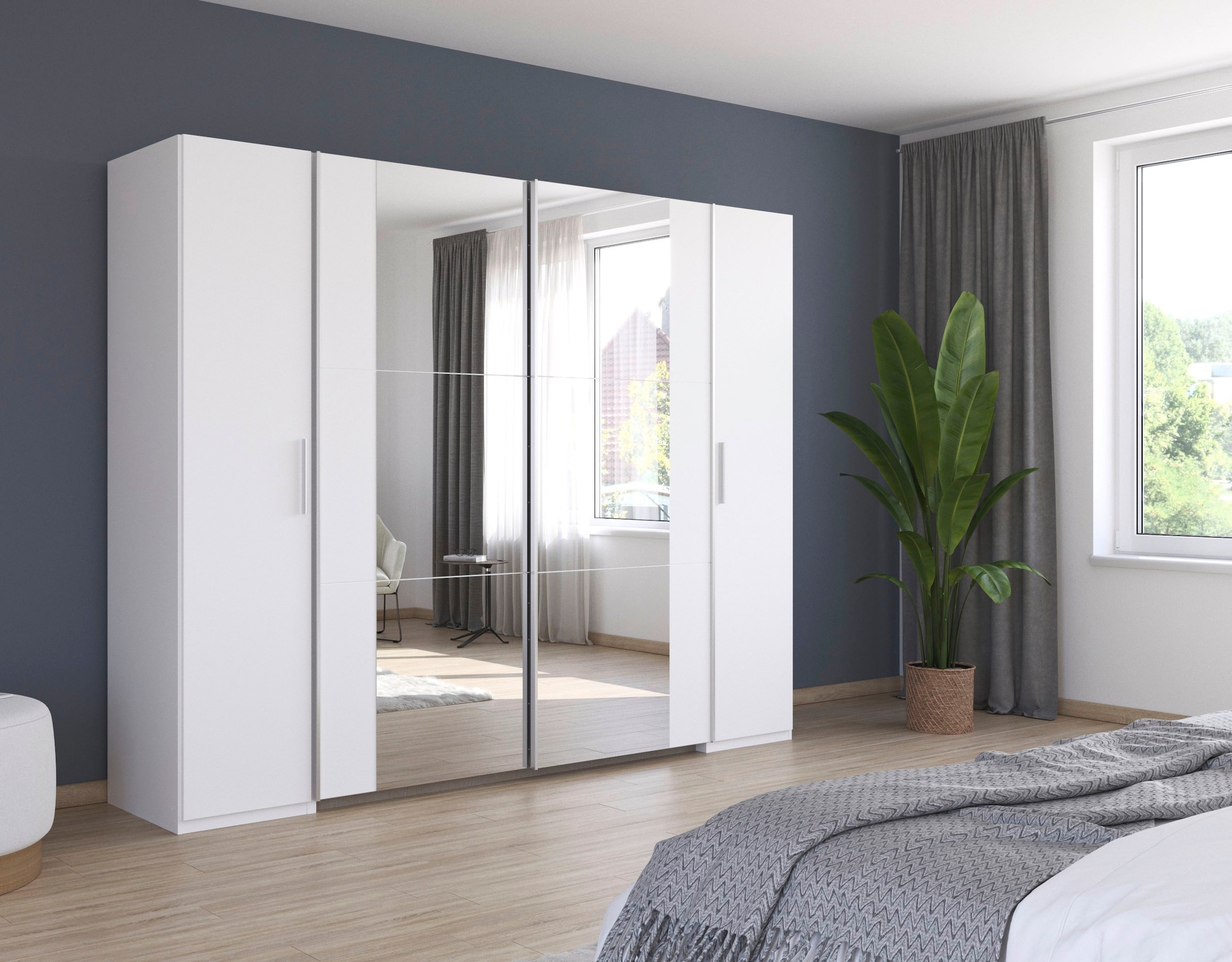 rauch Armoire à portes coulissantes »Kleiderschrank Drehtürenschrank Schrank Garderobe KRONACH TOPSELLER« in 3 Ausstattungen BASIC/CLASSIC/PREMIUM, Breiten 225/268/311/354 cm,  mit Dreh- und Schwebetüren und Spiegel, viele Böden MADE IN GERMANY