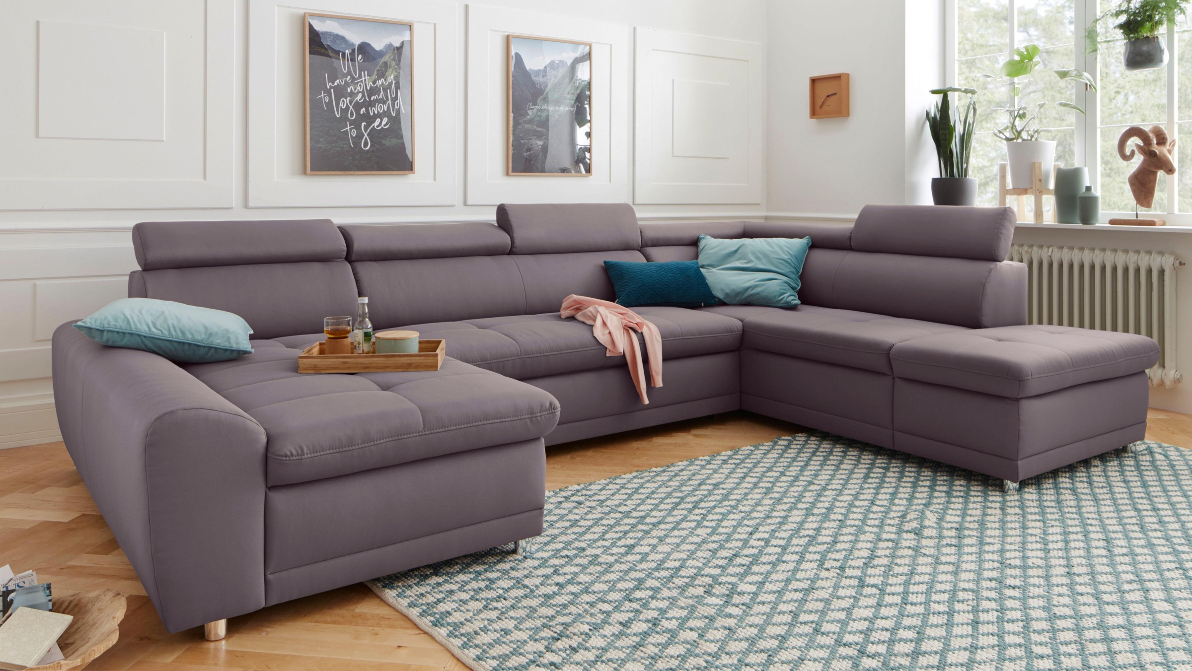 sit&more Wohnlandschaft »Riva U-Form« wahlweise mit Bettfunktion