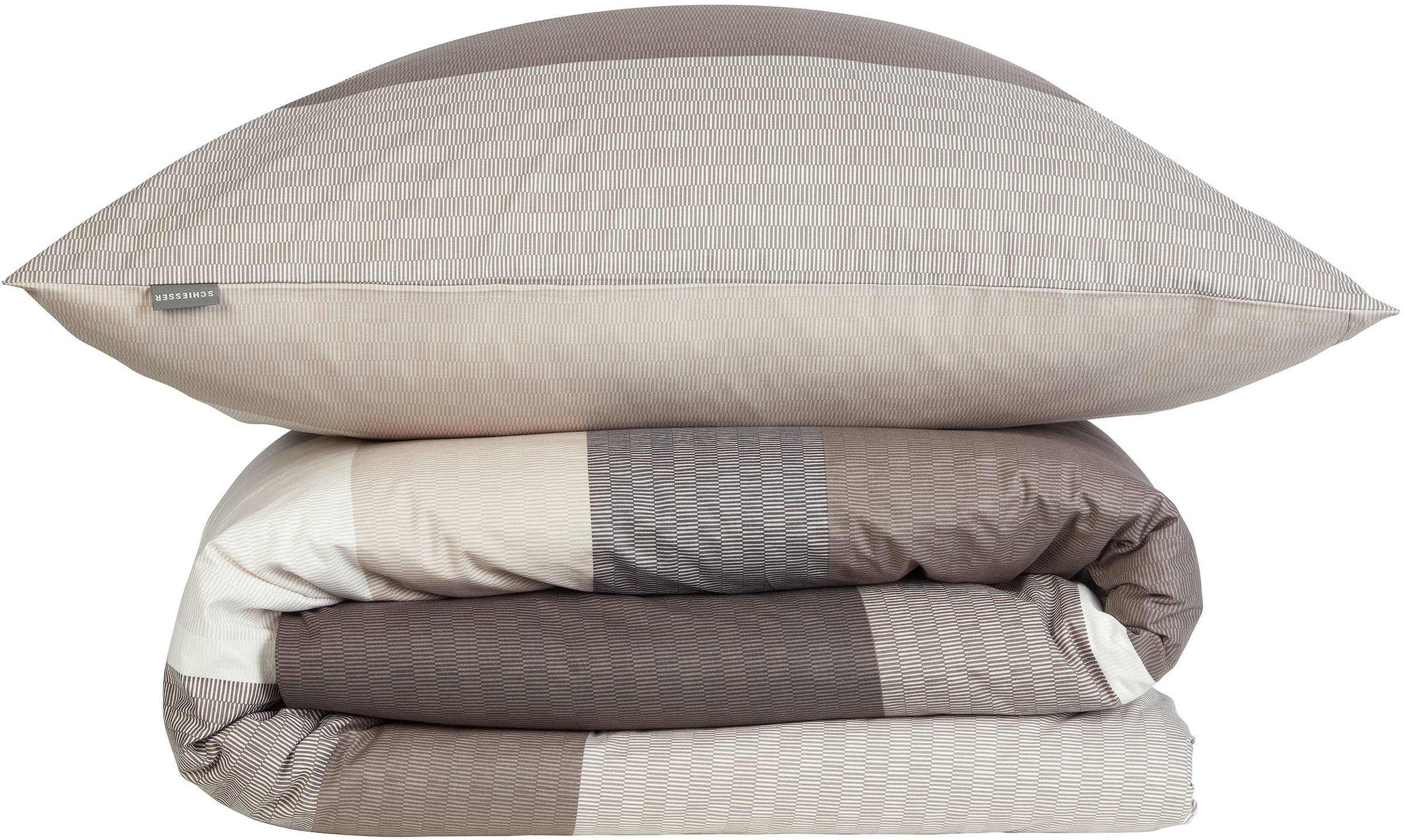 Schiesser Linge de lit »Endy Stripes aus weicher Baumwolle mit grossen und kleinen Streifen« 2 cuis Made in Green