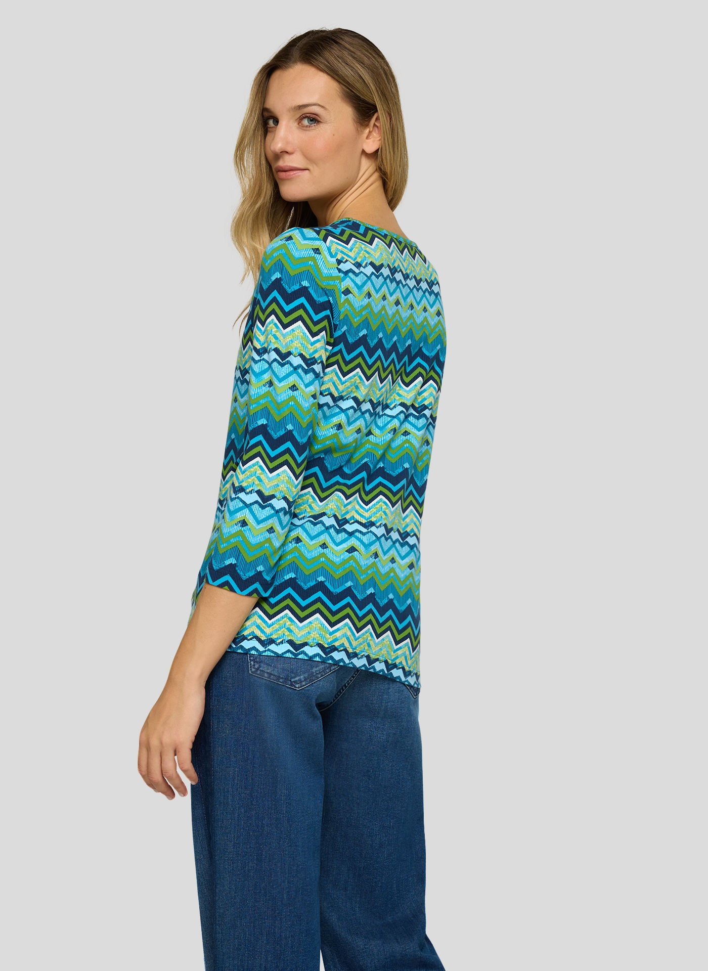 Rabe T-shirt à manches 3/4 mit grafischem Muster