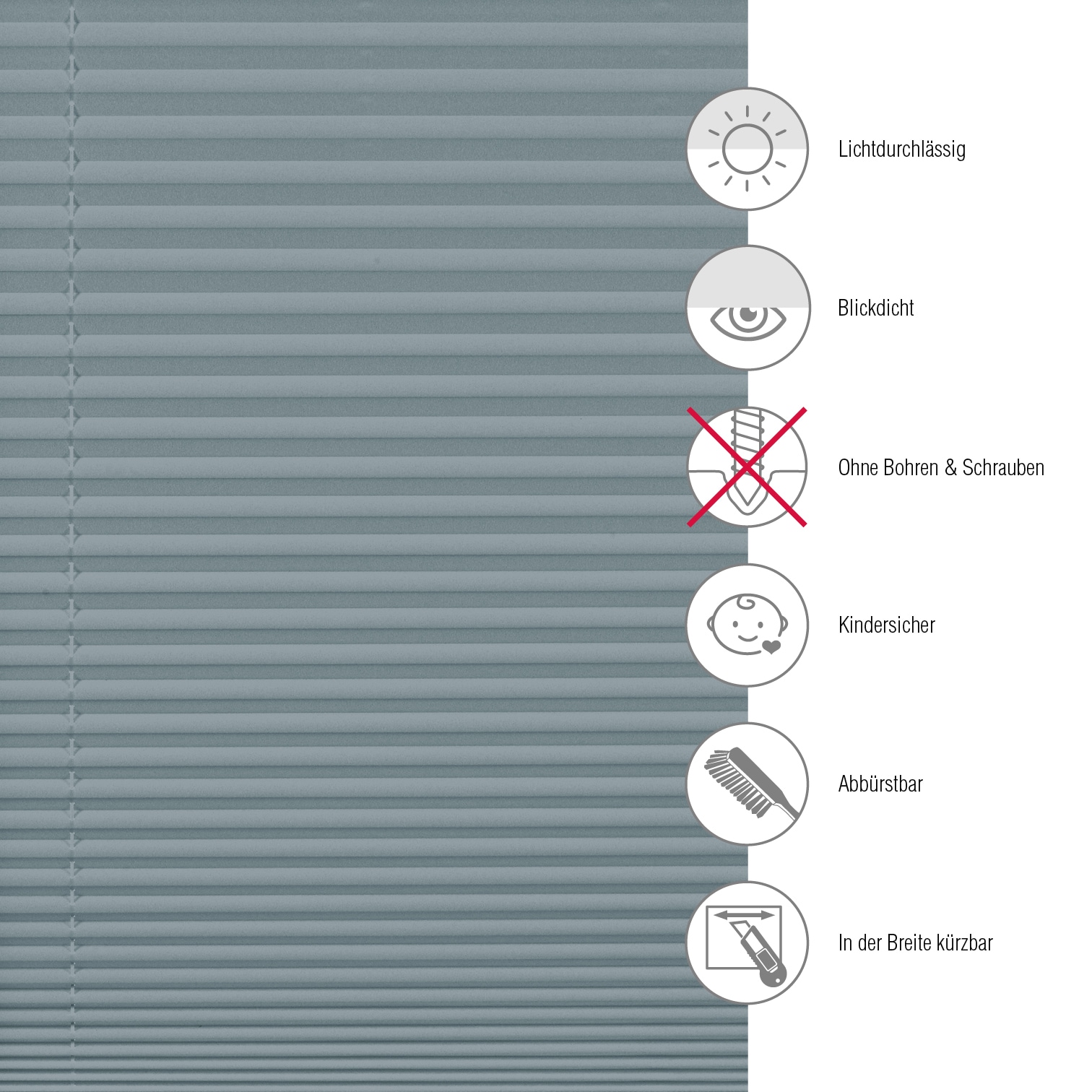 GARDINIA Plissee »EASYFIX Greta« Lichtschutz ohne Bohren verspannt inkl. dezenter Abdeckleiste (Staubschutz)
