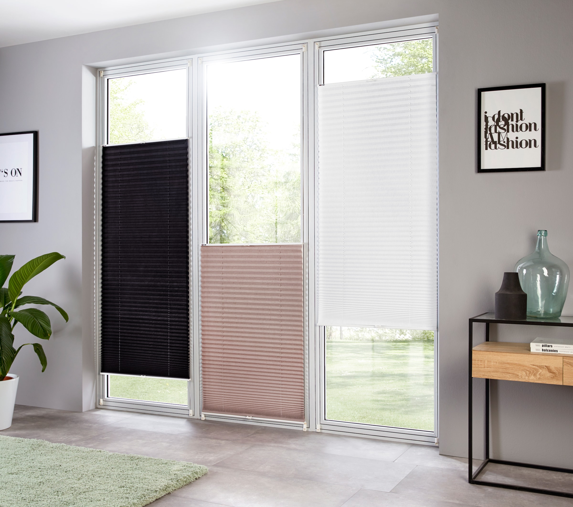 GOODproduct Plissé »DAHRA - in Crush-Optik« protection contre la lumière Aucun perçage requis sous tension dimensions fixes, best-seller avec plus de 5500 évaluations 4,5 étoiles, supports à pince