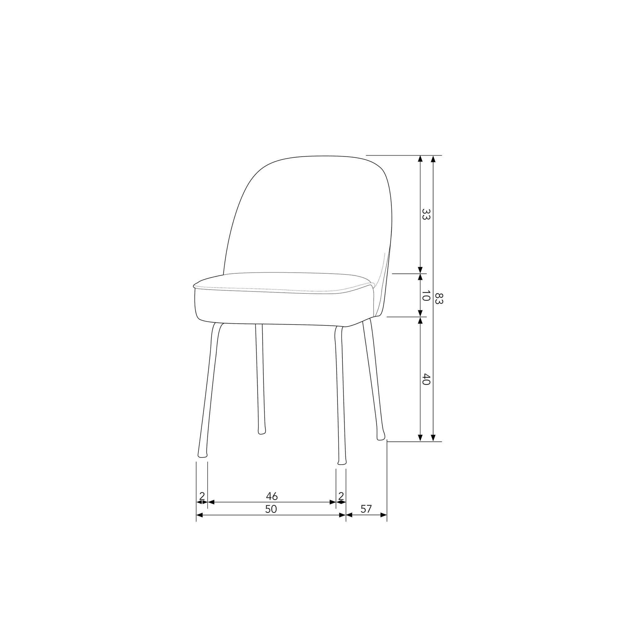 WOOOD Esszimmerstuhl »Vogue mit bezug und 3D-Muster, B 50 x T 57 x H 83 cm (2er-Set)« (Set) 2 Stk.Polsterstuhl, 4-Fuss-Metallgestell, Breite 50 cm