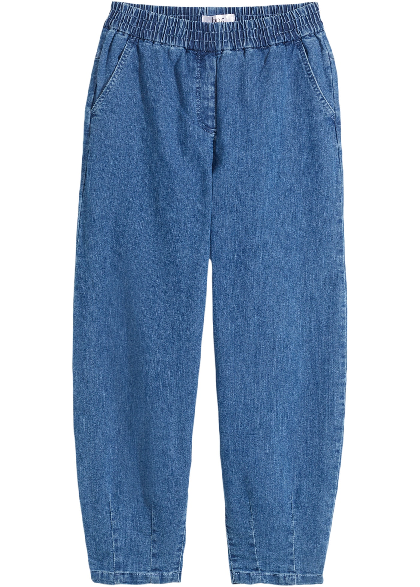 bonprix Mom-Jeans Loose Fit, elastischer Bund, aus Baumwolle, Polyester und Elasthan