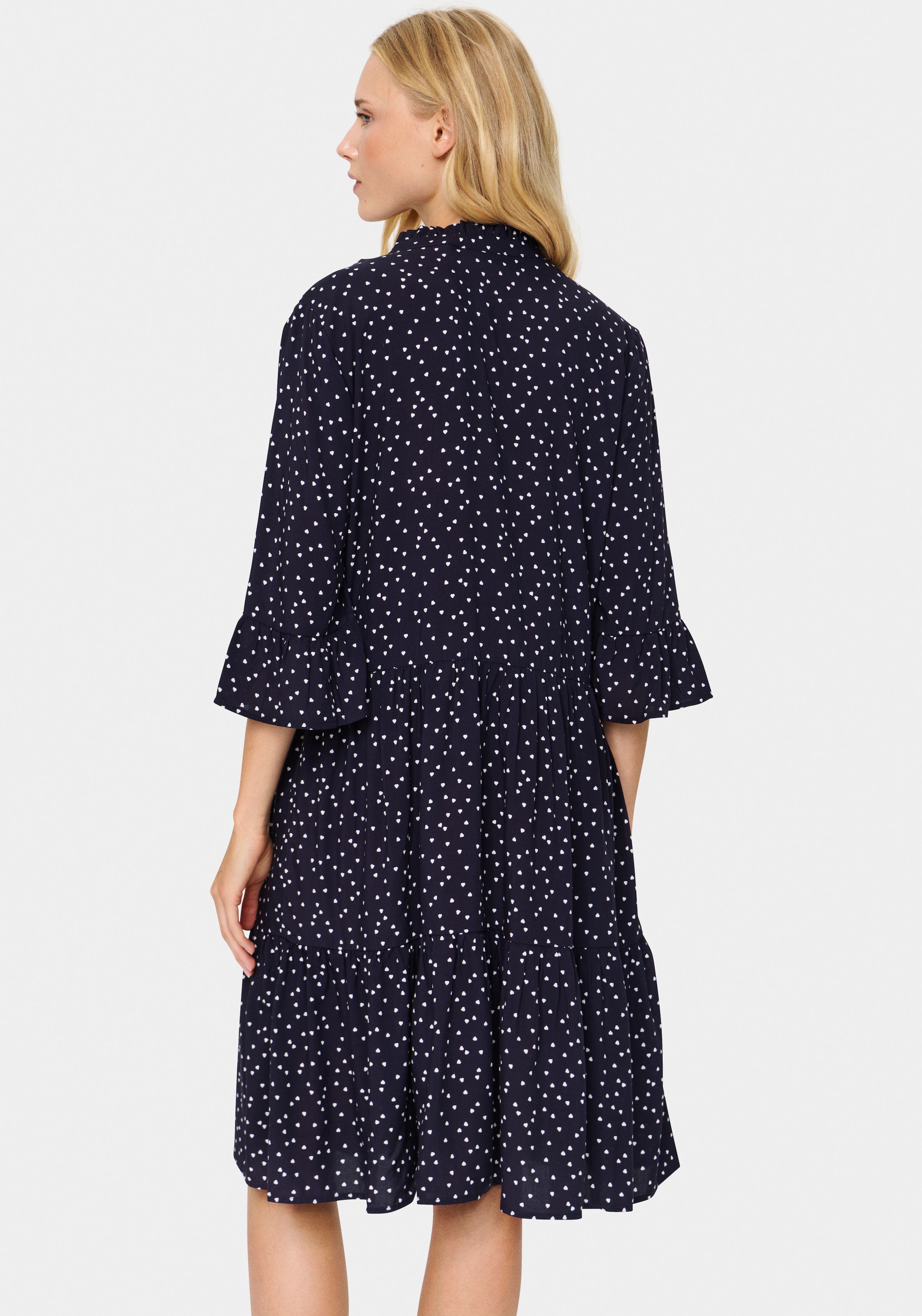 Saint Tropez Robe chemisier »EdaSZ Dress« Sommerkleid, Tunikakleid mit Volant und 3/4 Ärmel