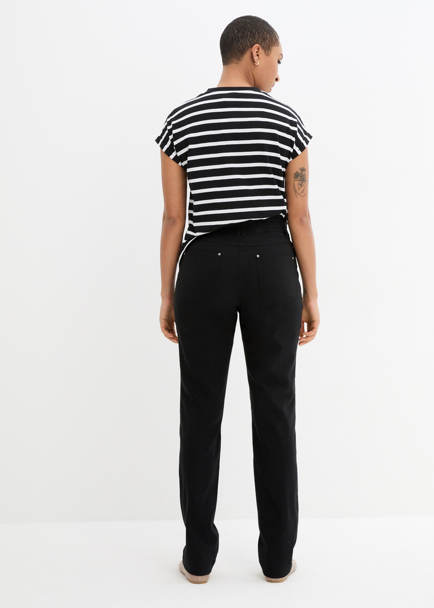 bonprix Pantalon stretch »Bengalin-Stretch-Hose mit Bequembund, Straight«  aus Polyester, Viskose und Elasthan, mit Bequembund, Regular Fit