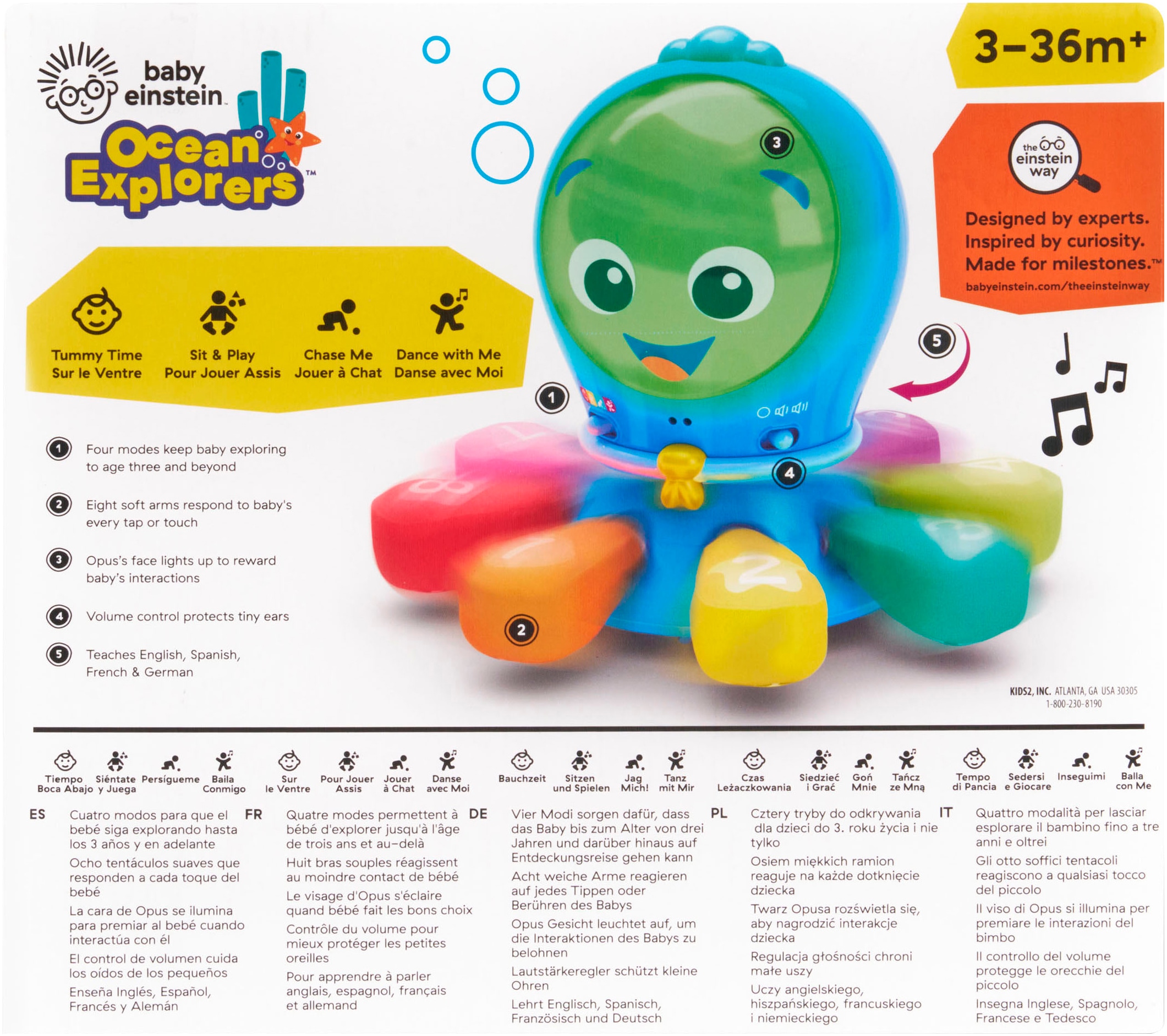 Baby Einstein Greifspielzeug »Go Opus Go™ 4-in-1 Crawl & Chase Pal« mit Sound