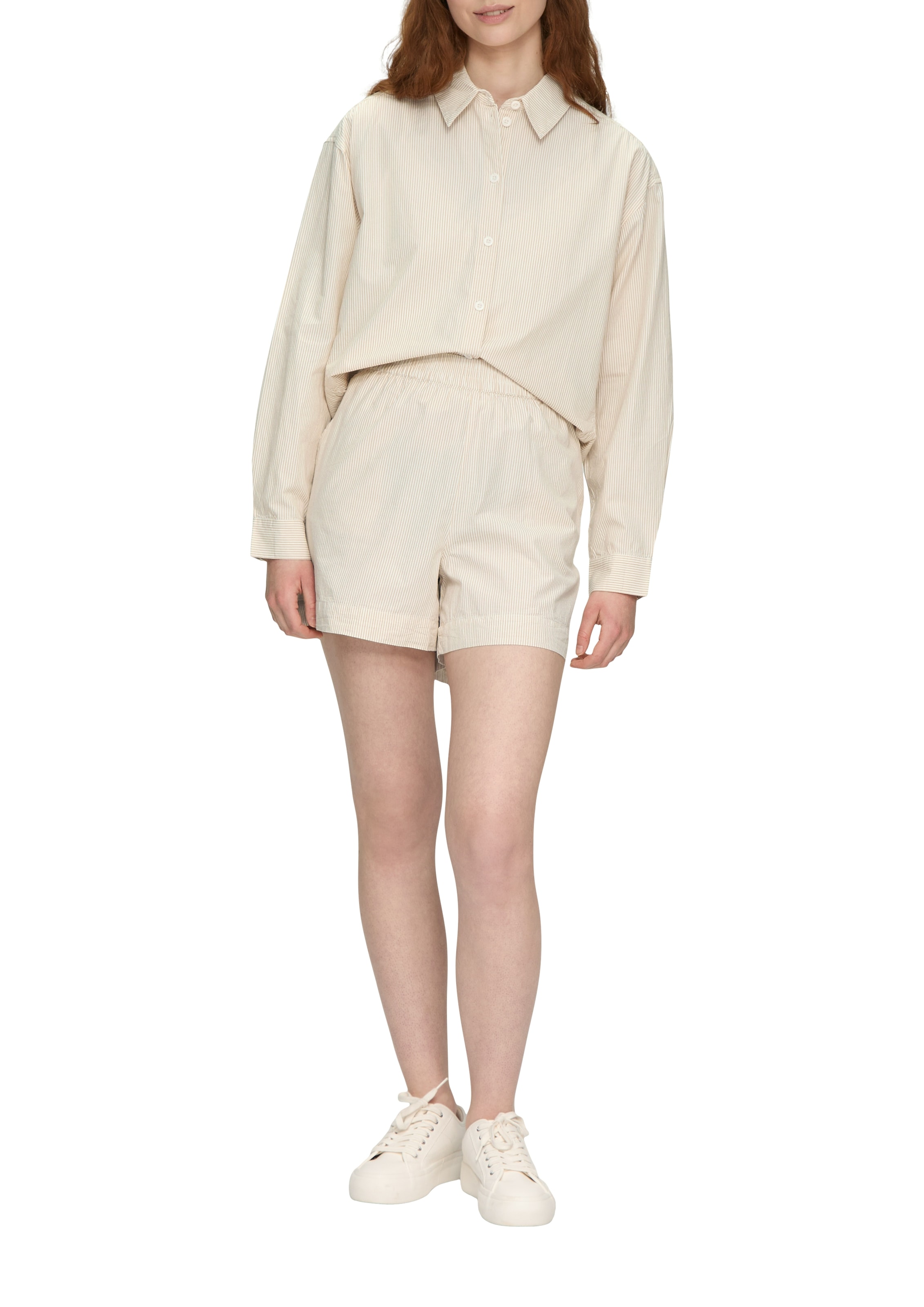 QS Langarmbluse mit feinem Streifenmuster