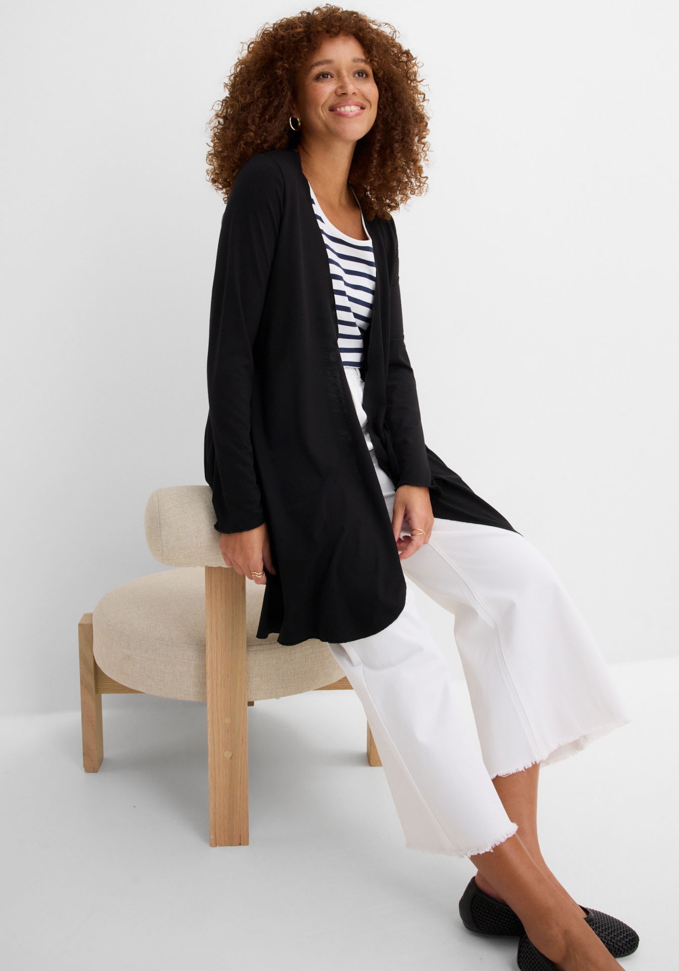bonprix Veste chemise »Shirtjacke aus Viskose-Mischung« bequeme Passform, Zipfelsaum, aus Viskose-Mischung, Casual Stil