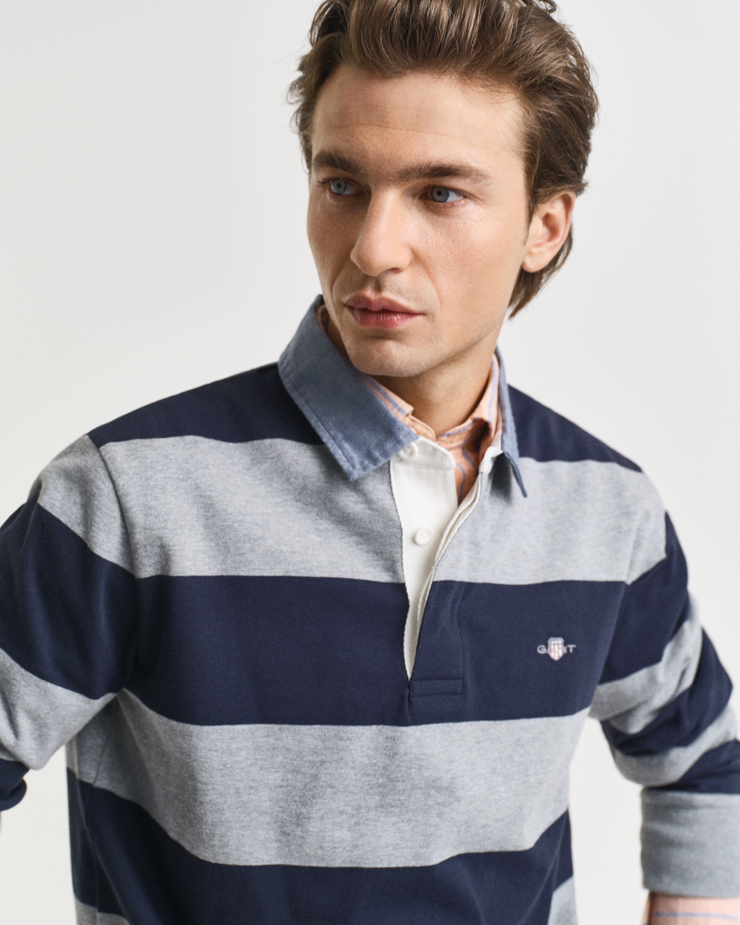 Gant Polo à manches longues »REG CHAMBRAY STRIPE HEAVY RUGGER«
