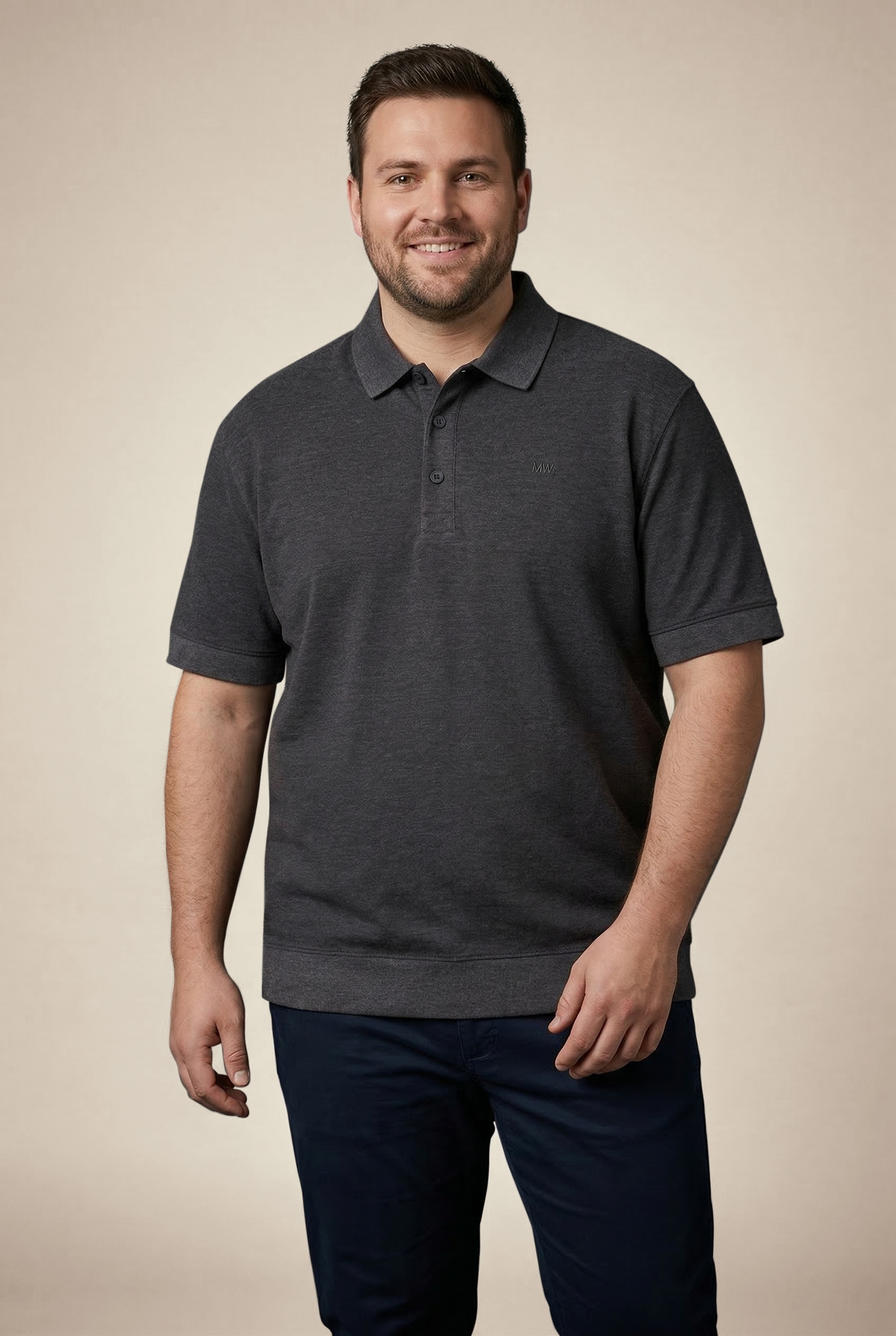 Man's World Plus Poloshirt »auch in Grosse Grössen bis Gr. 7XL Bauch-Fit« Regular Fit Passform, Kurzarm, unifarben, aus Piqué-Material