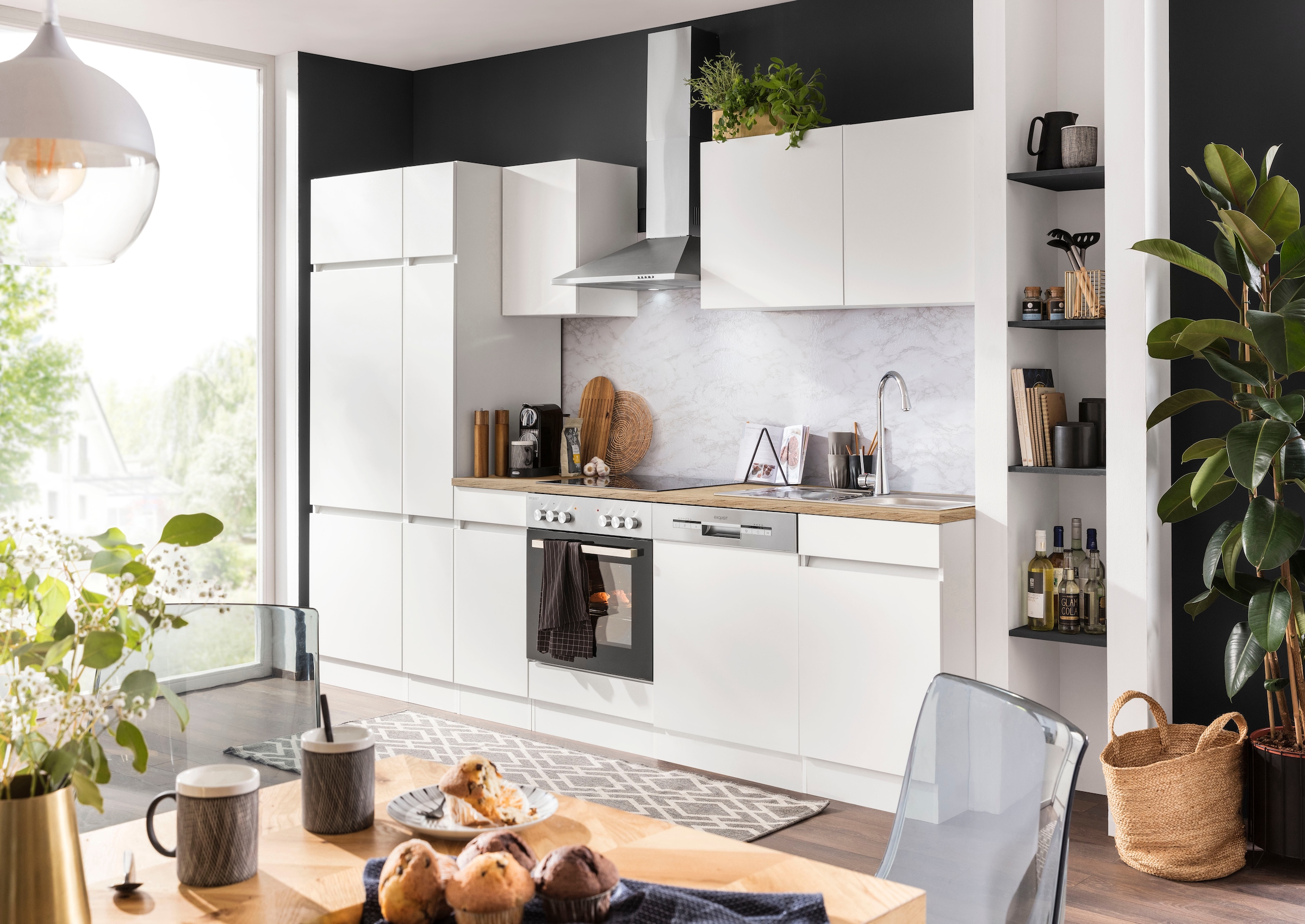 OPTIFIT Küchenzeile »Roth« Breite 300 cm, wahlweise mit E-Geräten, mit Apothekerschrank