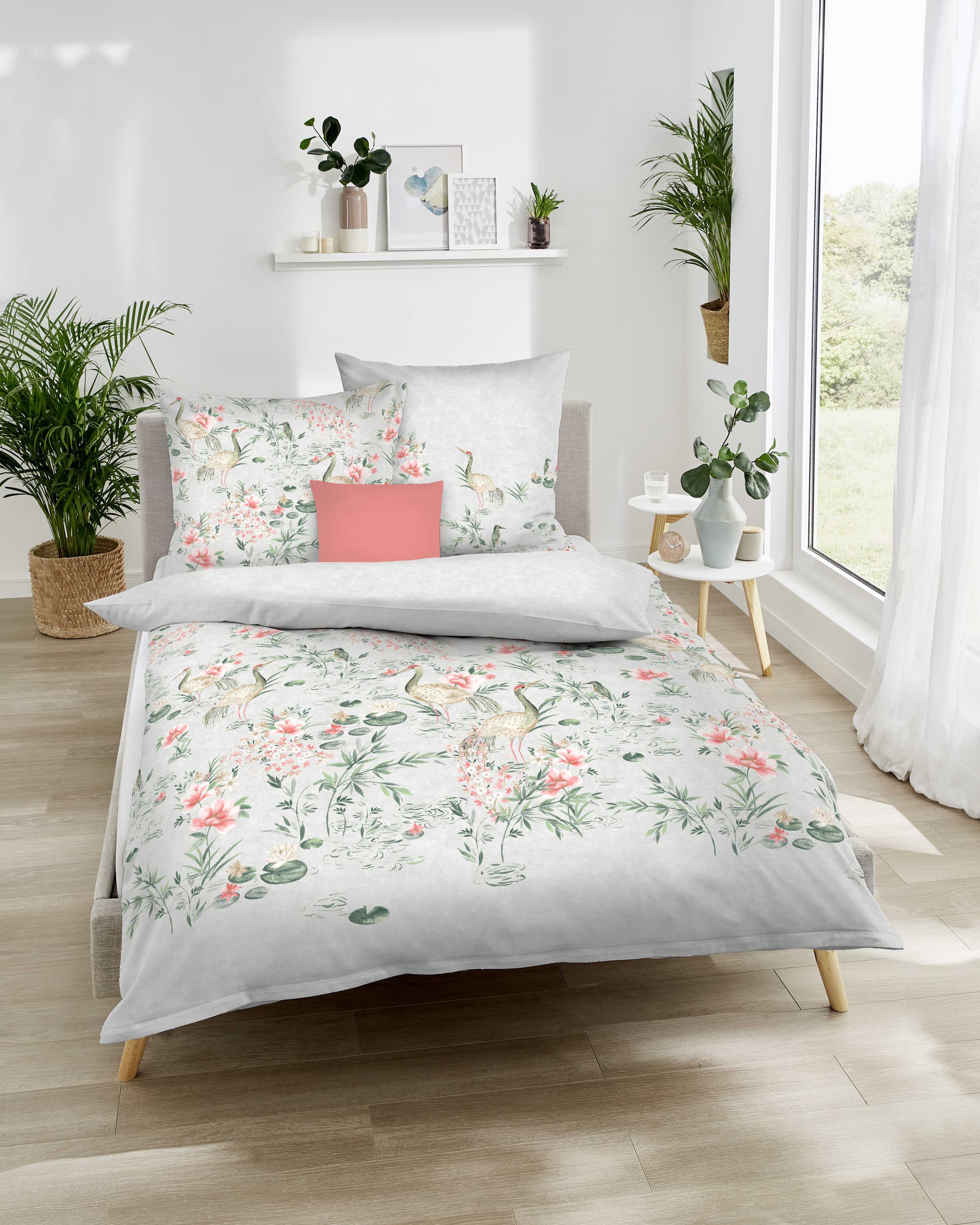 Kaeppel Linge de lit »Pagode« 2 cuis Avec fleurs