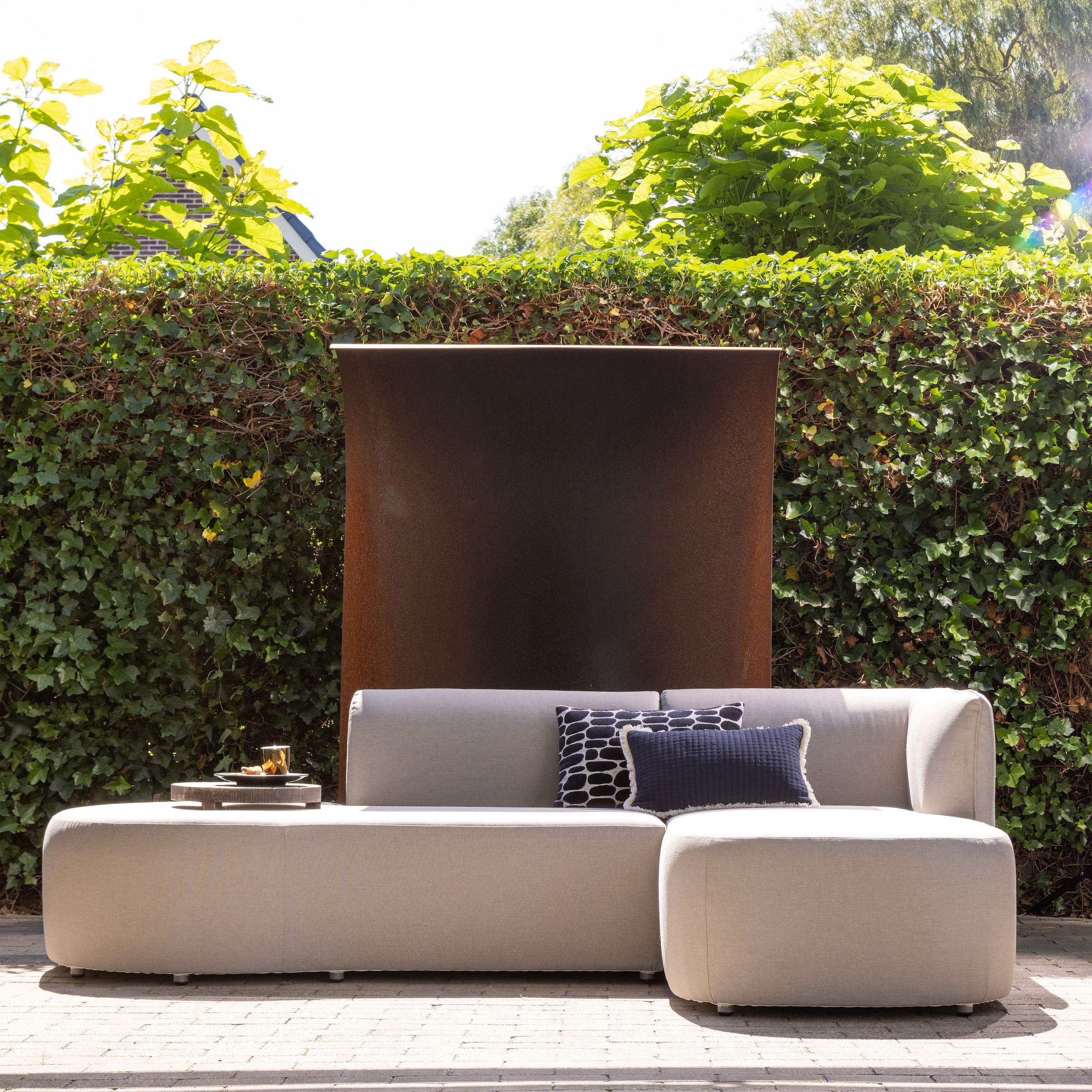 WOOOD Ecksofa »Chios Outdoor-Polyolefin-Stoff waterproof  H 71 x B 258 x T 168 cm« UV-beständige Beschichtung, Tragkraft 300 kg, pfleigleicht