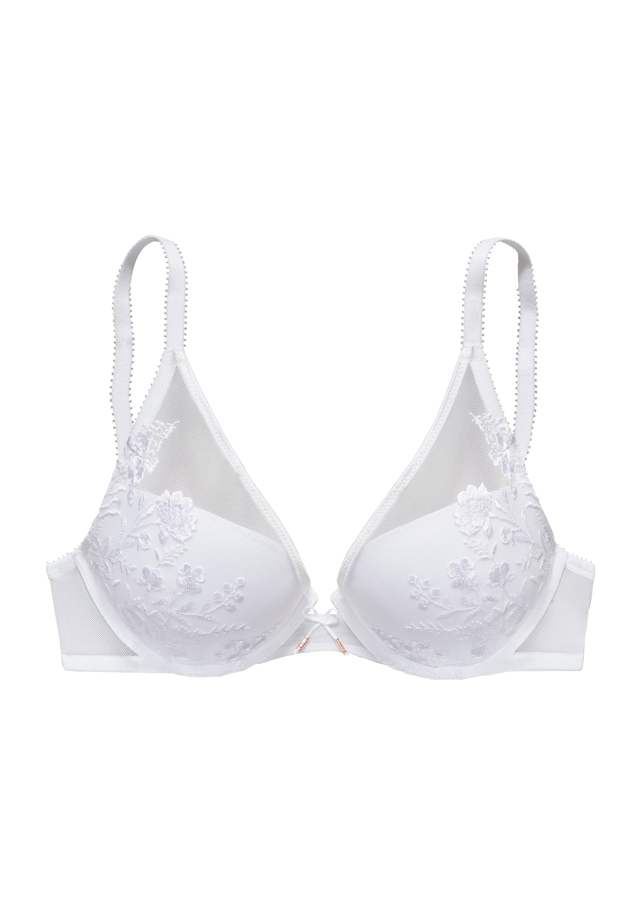 LASCANA Soutien-gorge push-up »Maria« mit bunten Blumen aus Stickereispitze, im High-Apex Design, Dessous