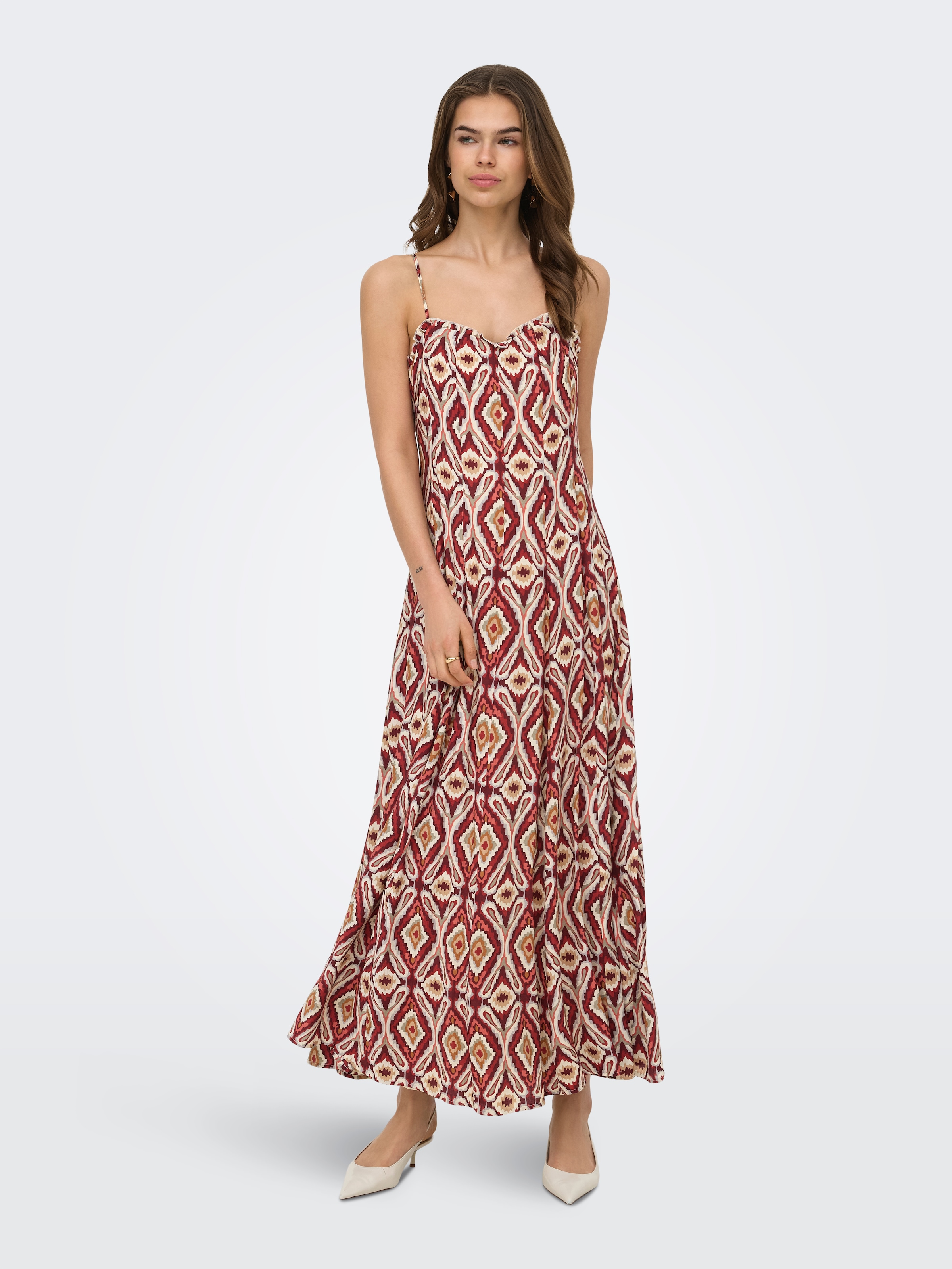 ONLY Robe d'été »ONLSTACY MIKASI LONG STRAP DRESS WVN« mélange de viscose