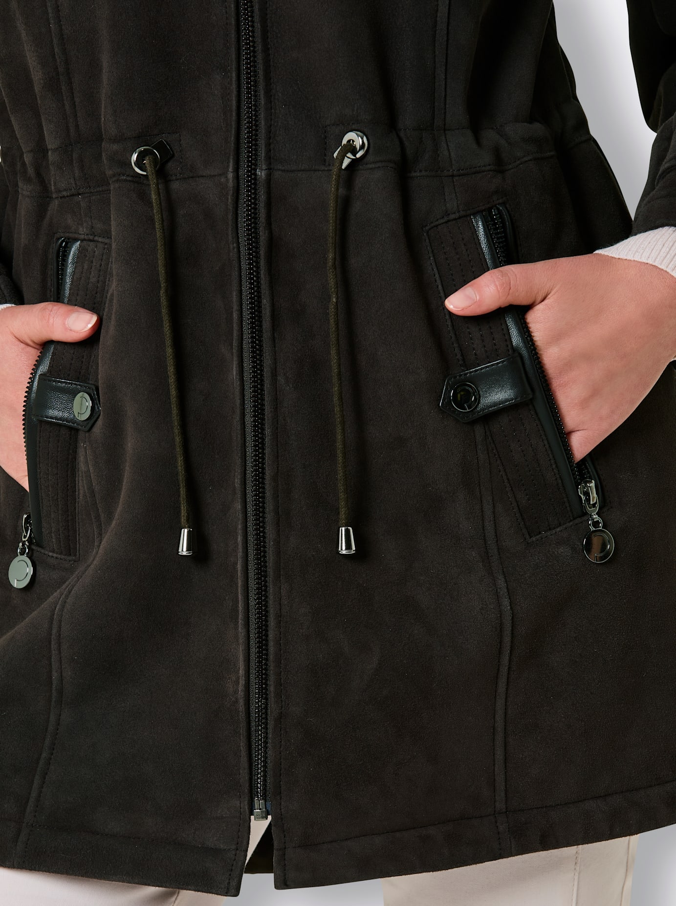 Mainpol Veste en cuir mit Kapuze