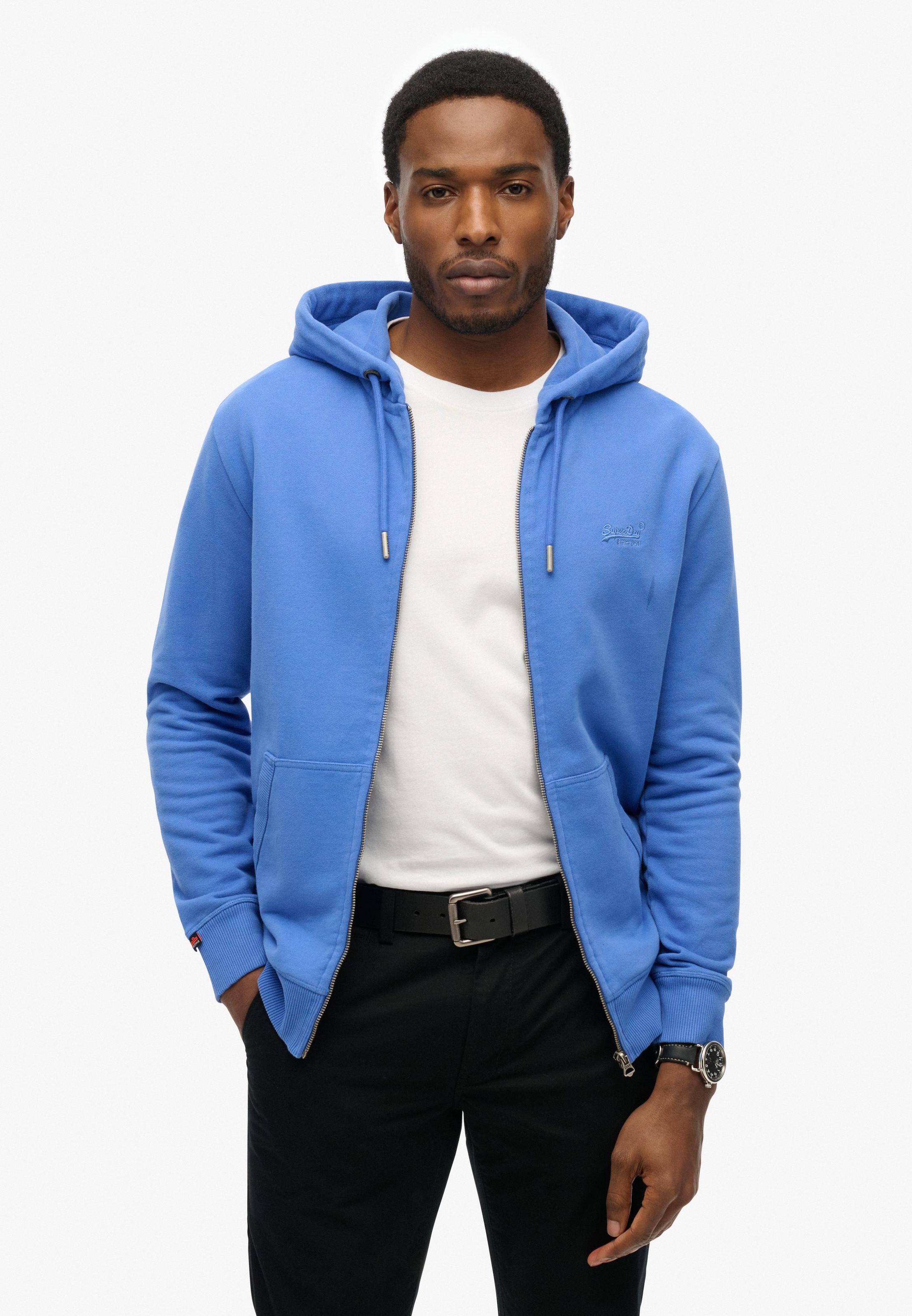Superdry Kapuzensweatjacke »ESSENTIAL LOGO ZIP HOODIE HB« Baumwollmischung, slim fit
