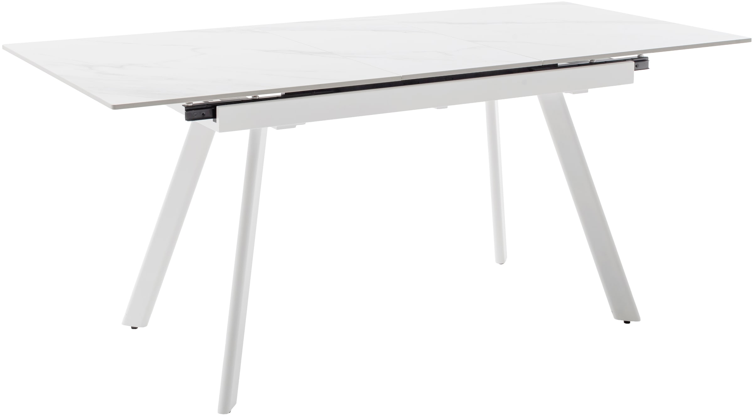 MCA furniture Esstisch »PARENZO Auzugtisch 140-180 cm weiss marmoriert - bis 8 Personen« 1 Stk. tlg. Keramik, Metall weiss, Synchronauszug, ausziehbar, 6-8 Personen