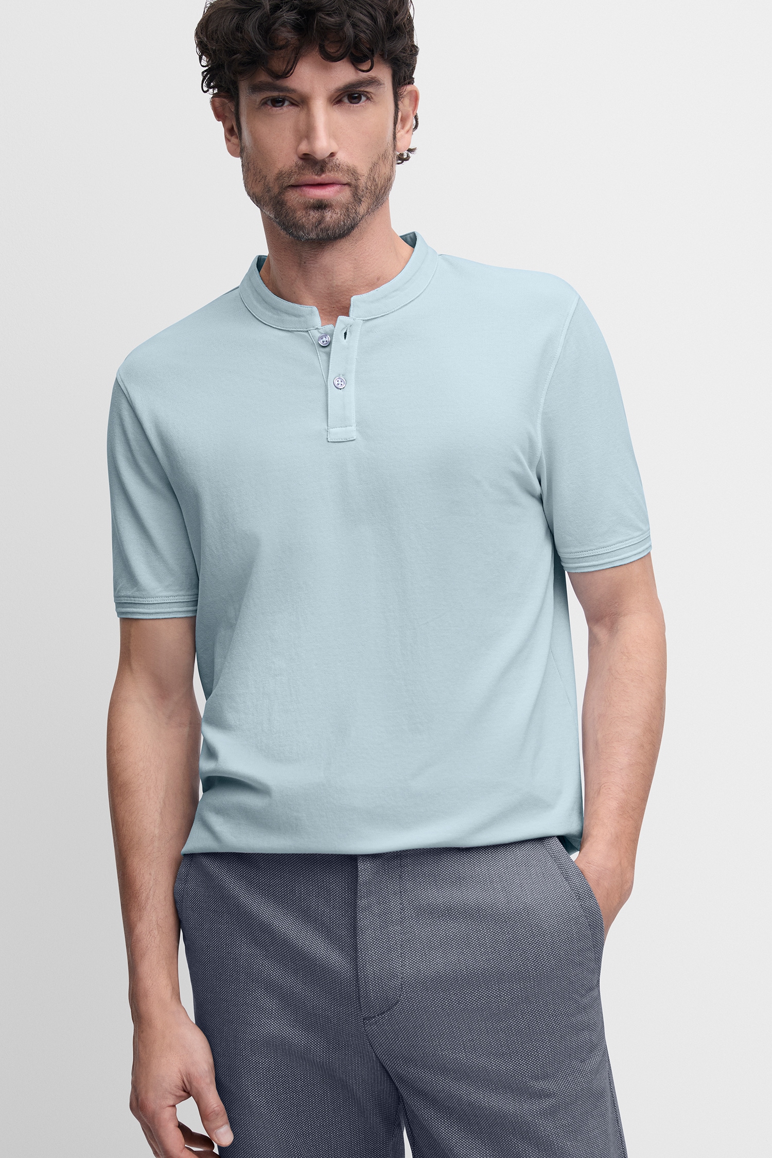 Cinque T-shirt »CILANO« Rundhalsausschnitt mit kurzer Knopfleiste, Relaxed Fit