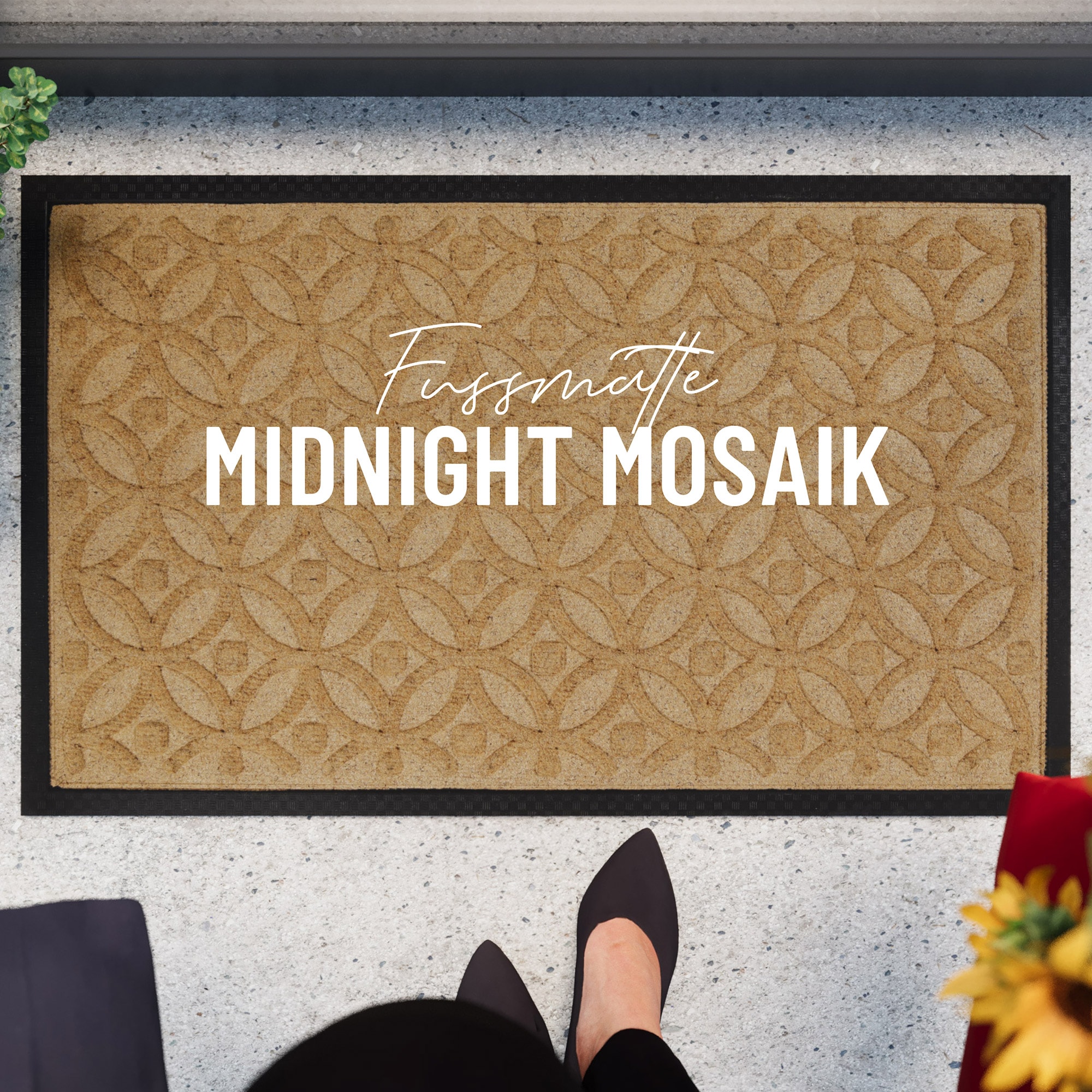 Wecon home Fussmatte »Midnight Mosaic« rechteckig 4 mm Höhe pflegeleicht, rutschfest, Ornamente, Innen & Aussen, Schmutzfangmatte