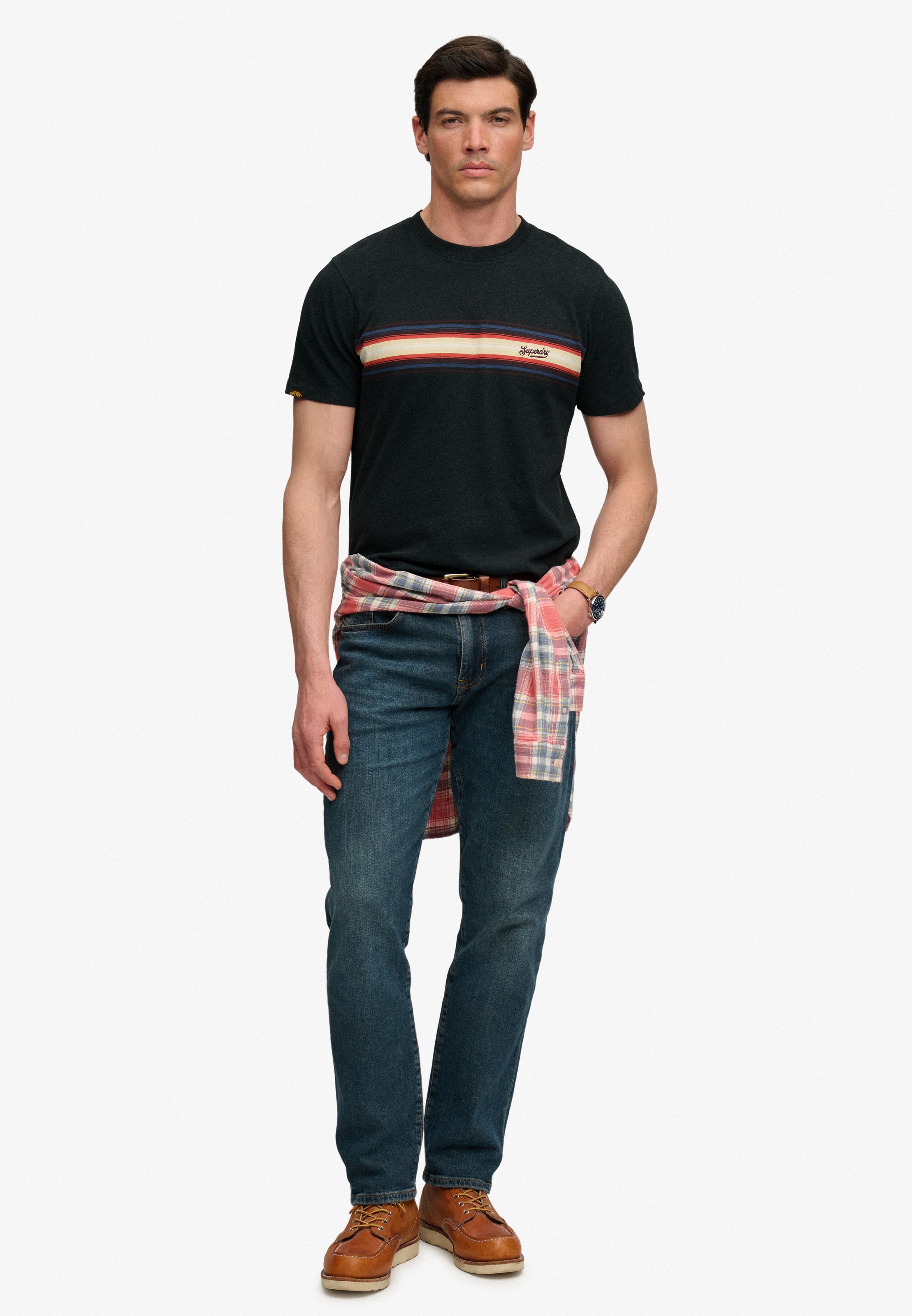 Superdry Rundhalsshirt »OUTDOOR STRIPE LOGO RLXD TEE« Baumwolle, relaxed fit