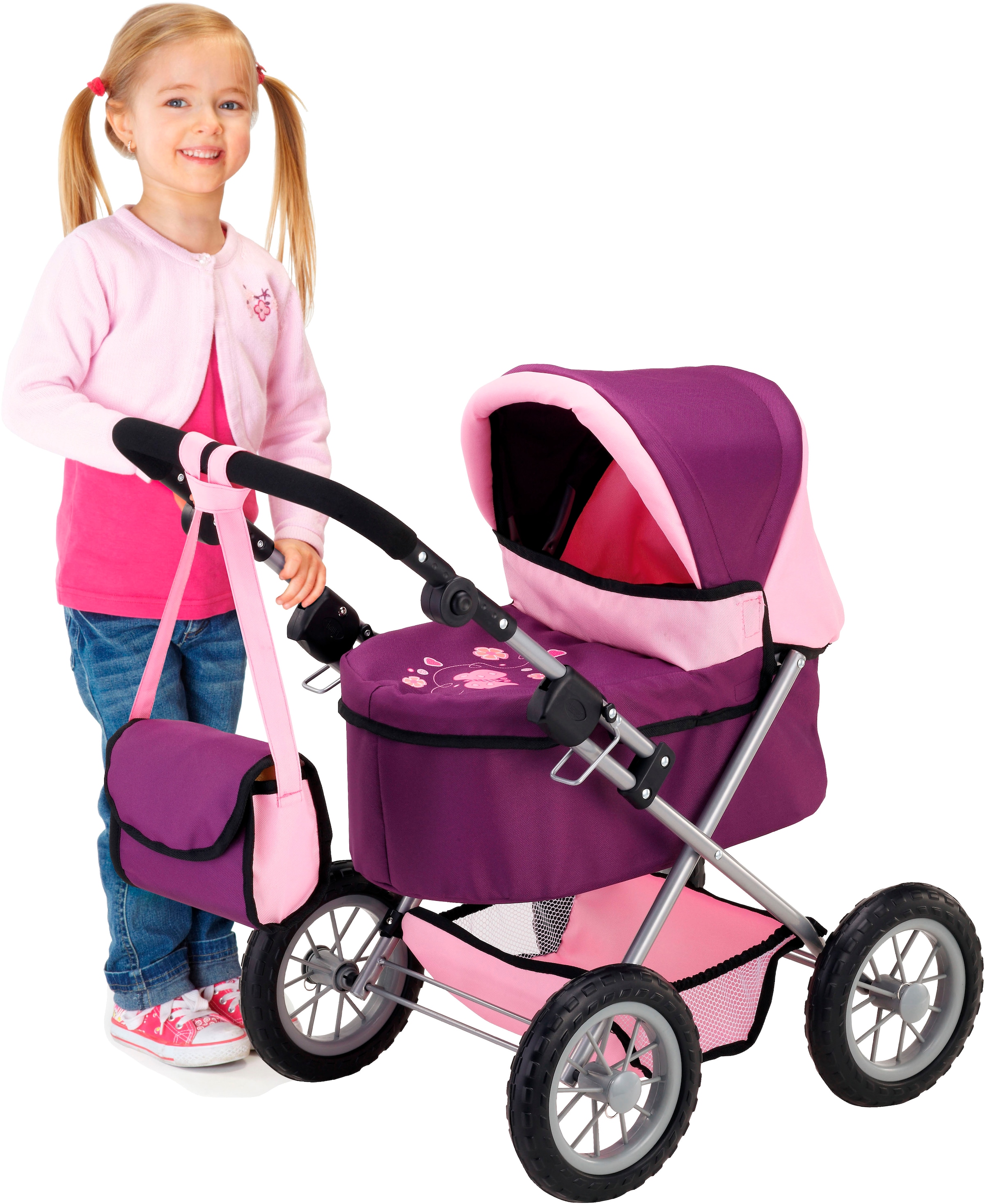 Bayer Puppenwagen »Trendy« inklusive Puppen-Reisebett und Umhängetasche