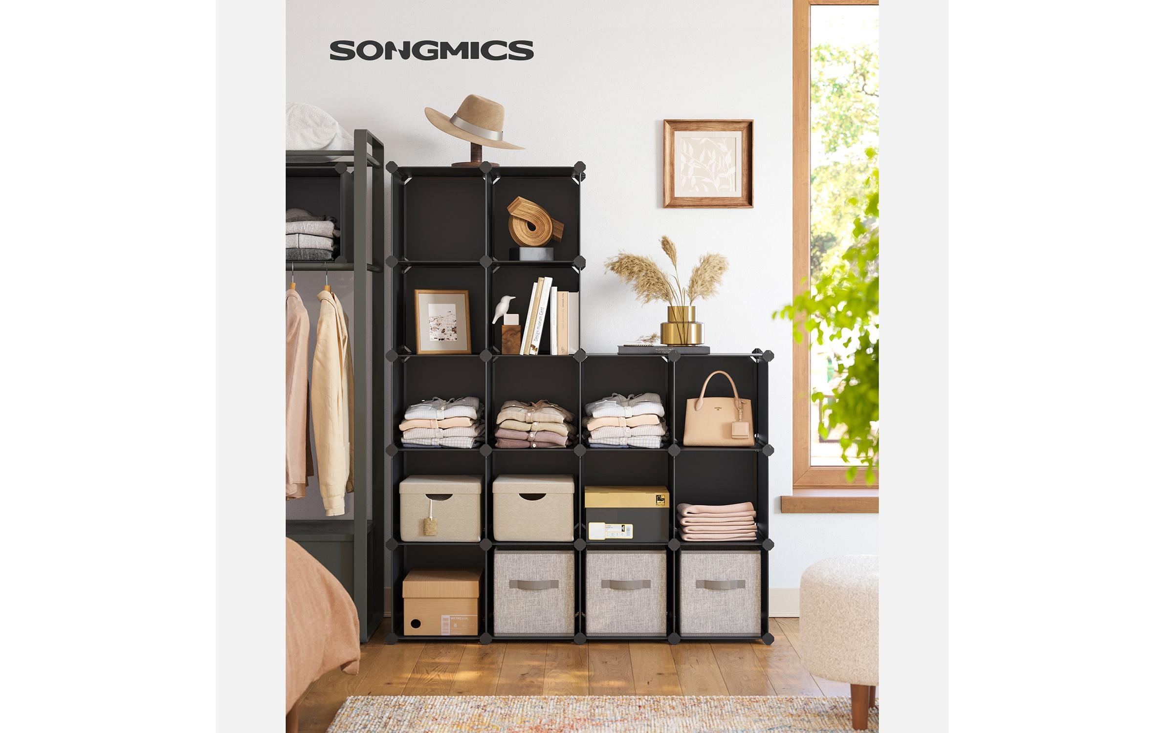 SONGMICS Regal »zum Zusammenstecken« Modulares Aufbewahrungssystem mit 16 Fächern