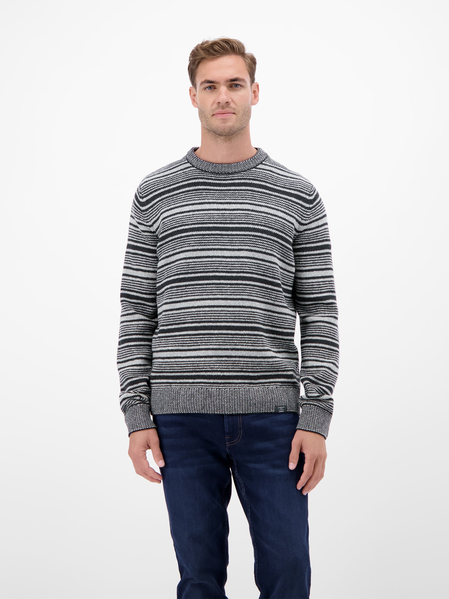 LERROS Pull en tricot »LERROS Herren Crewneck-Stricker, gestreift«