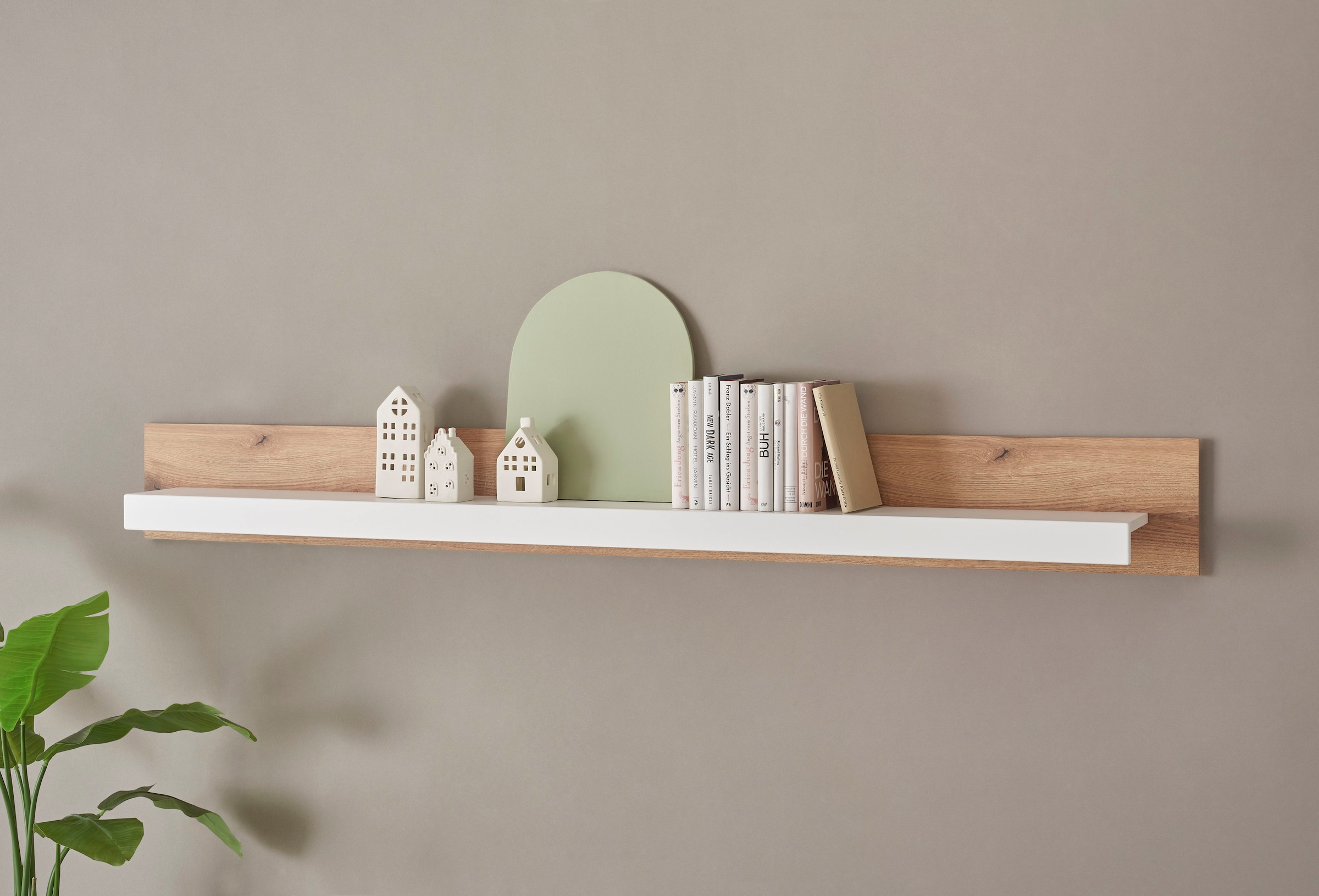 Home affaire Meuble mural »Brixen, moderne Anbauwand, Wohnzimmer-Set, Eiche Evoke Dekor mit Weiss« Set, 3 cuis tlg.