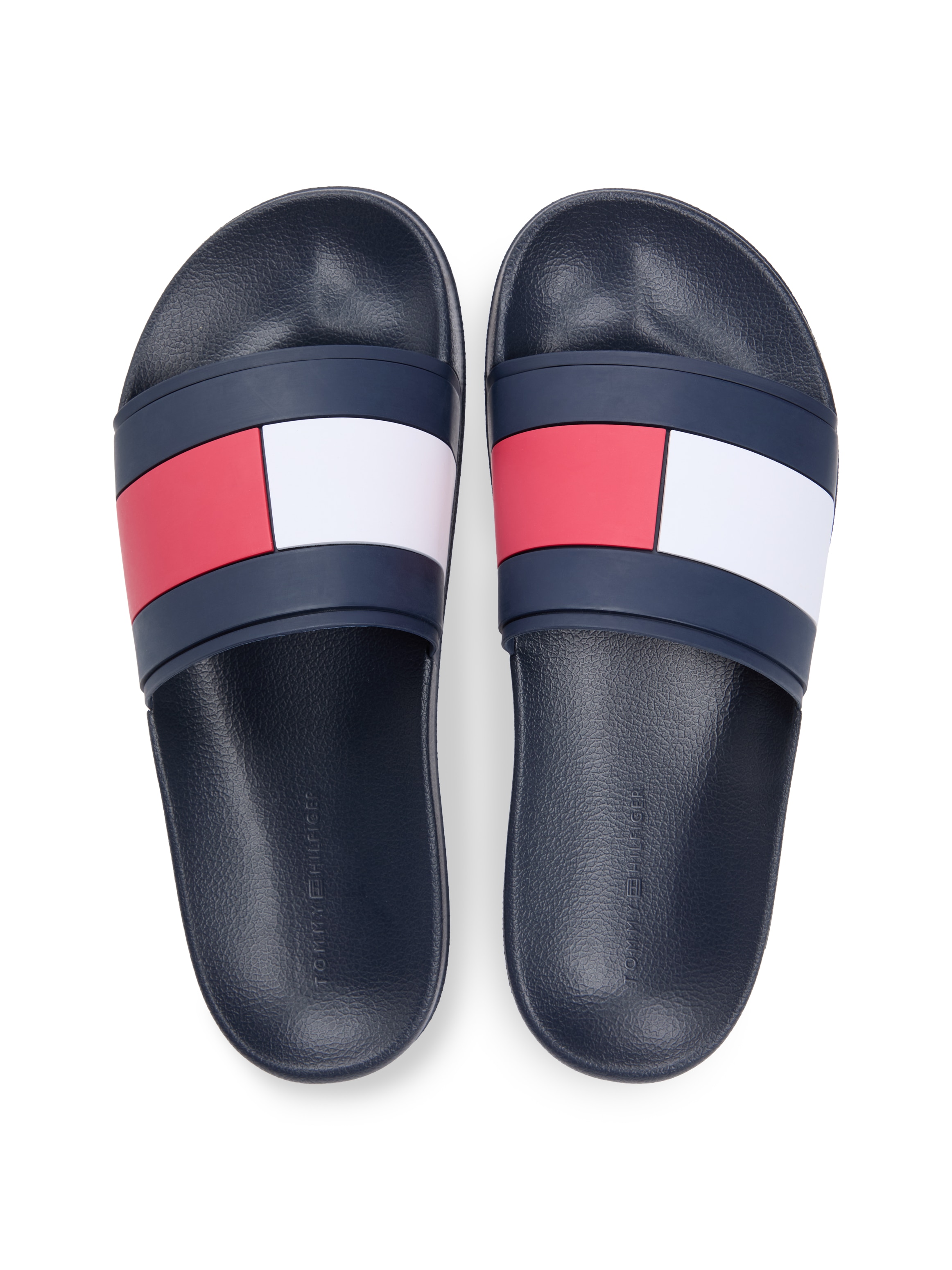 Tommy Hilfiger Pantolette »CORE HILFIGER FLAG POOL SLIDE«  chaussure de plage, flats, chaussure à enfiler dans les couleurs typiques Tommy