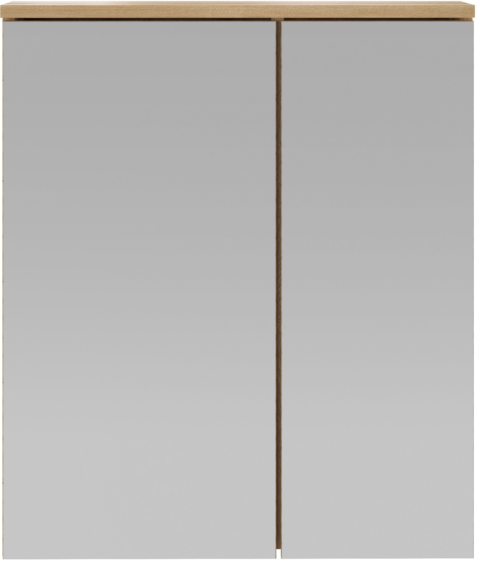 INOSIGN Miroir de salle de bain »Oslo, Spiegelschrank in Eiche Evoke, Spiegel im skandinavischen Design« Aufbewahrungsschrank mit 2 Spiegeltüren, wahlweise mit LED