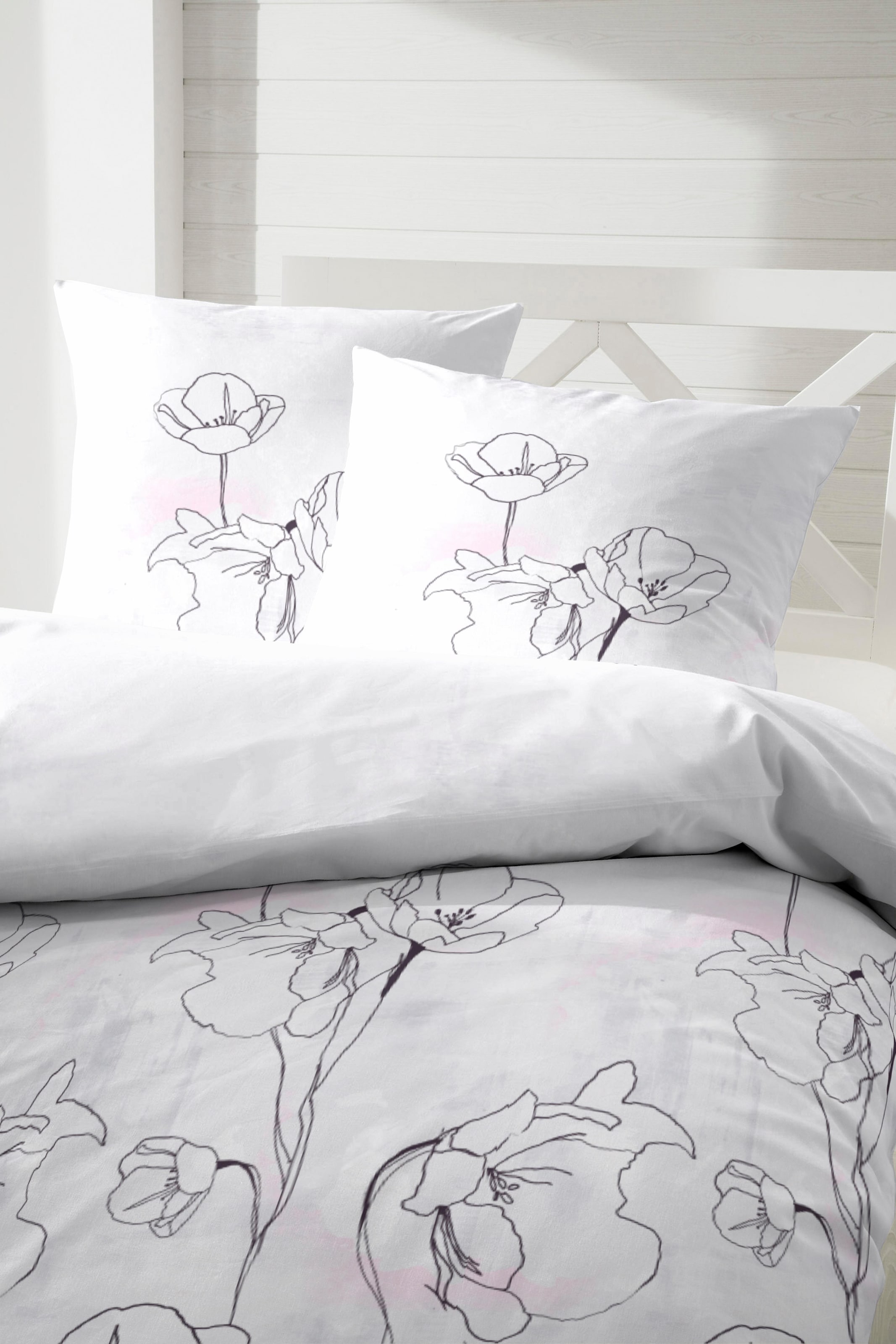 Primera Linge de lit »Dafne« 2 cuis mit filigranen Blumen