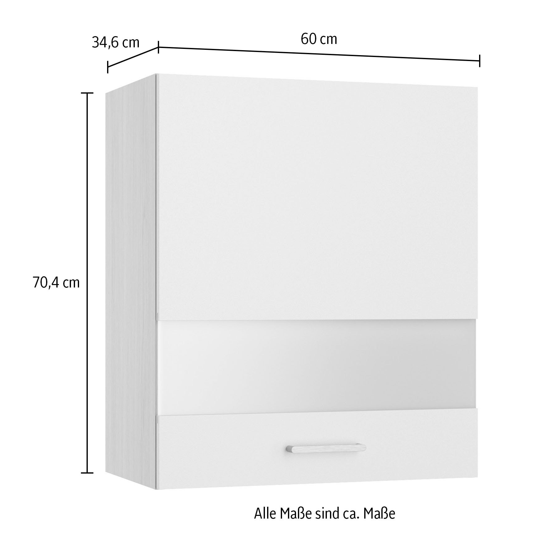KOCHSTATION Hängeschrank »KS-Lucy« Breite 60 cm, mit 1 Segmentglastür, 2 Einlegeböden, Soft-Close