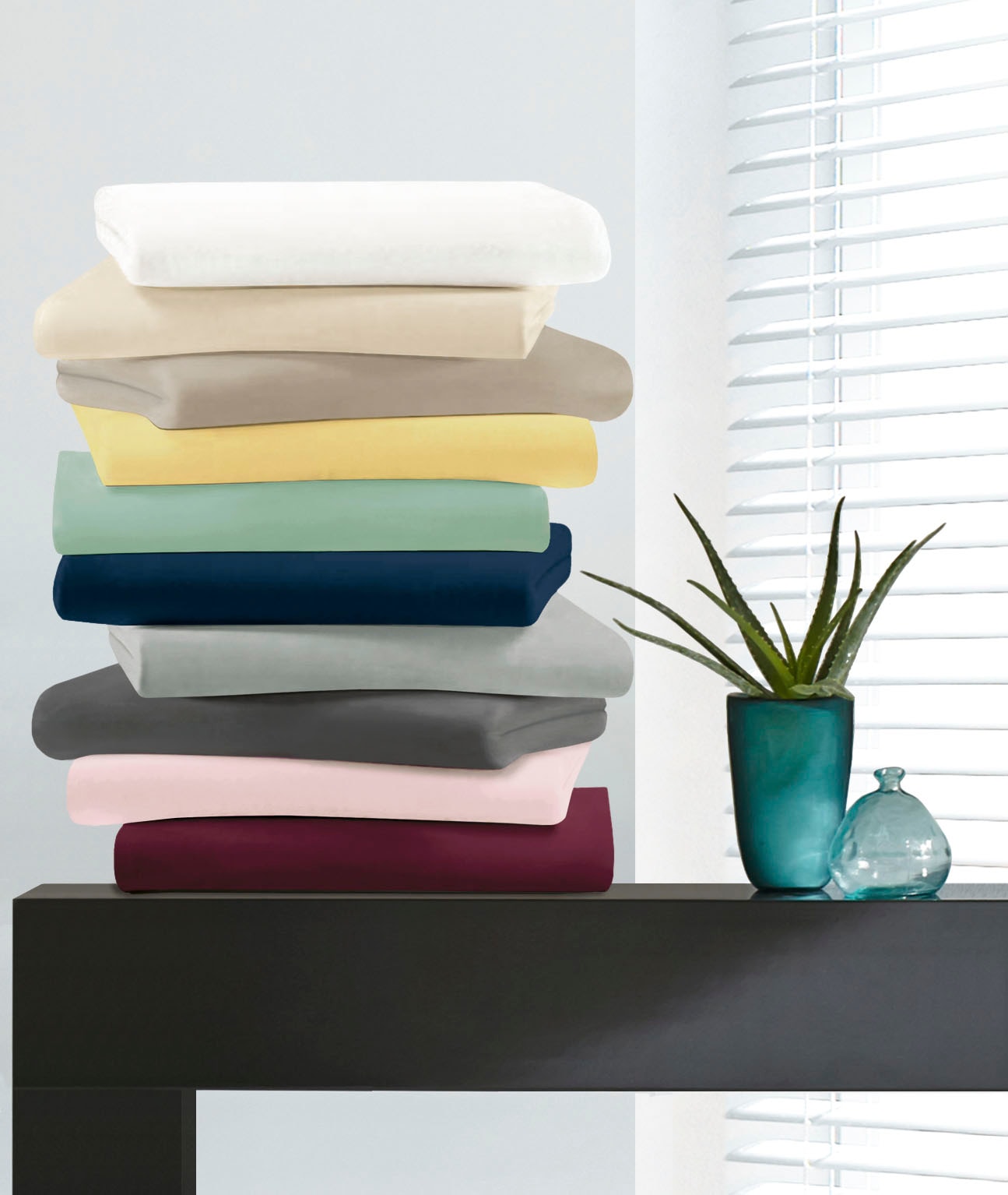 BIERBAUM Draps de lit »Jersey« 95 % coton et 5 % élasthanne pour douceur et élasticité optimales