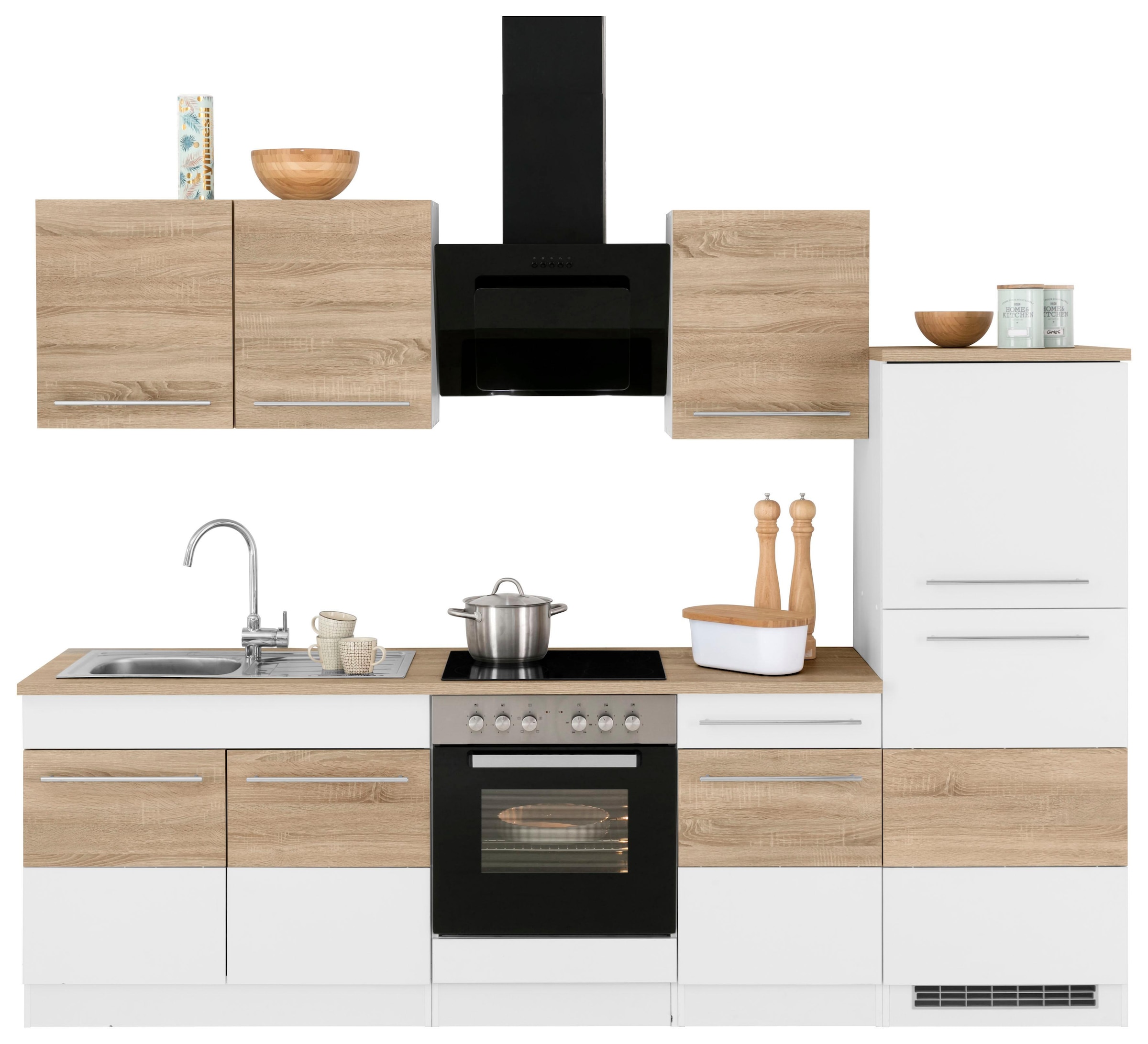 KOCHSTATION Kitchenette »KS-Trient« Largeur 270 cm, au choix avec appareils électroménagers, avec plan de travail
