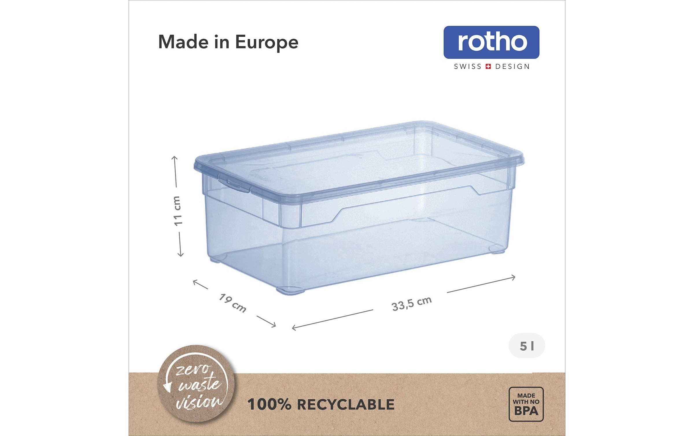 ROTHO Aufbewahrungsbox »Aufbewahrungsbox Clearbox 5 l, 12 Stück«