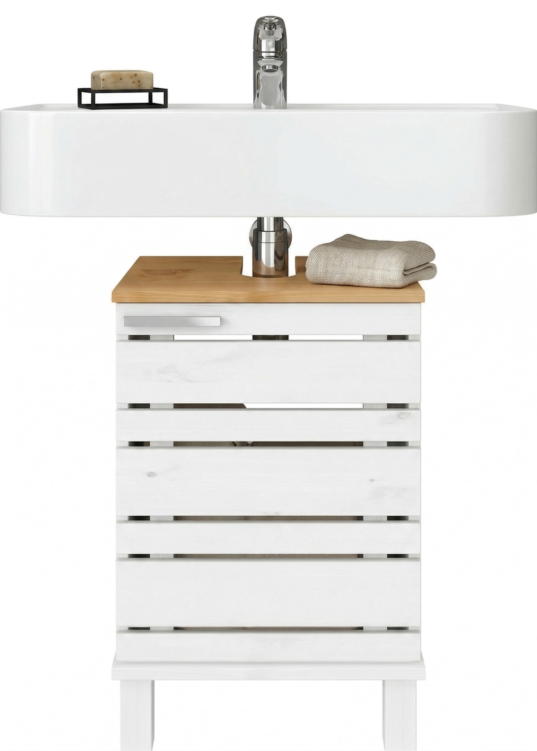 Home affaire Armoire sous lavabo »JOSIE« Breite 40 cm, aus Massivholz, Metallgriff, 1 Tür