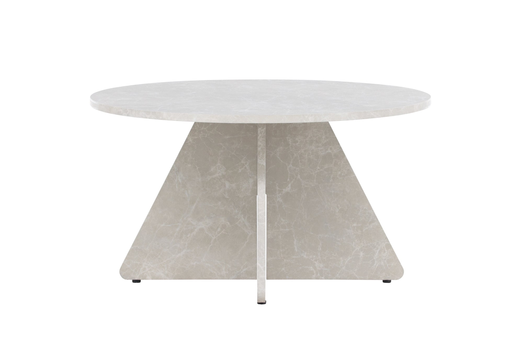 Venture Home Couchtisch »Bootcut, runder Couchtisch in eleganter Marmoroptik, Ø 80 cm« Sofatisch, MDF, 3D-Papier, rund, beige, weiche Linien